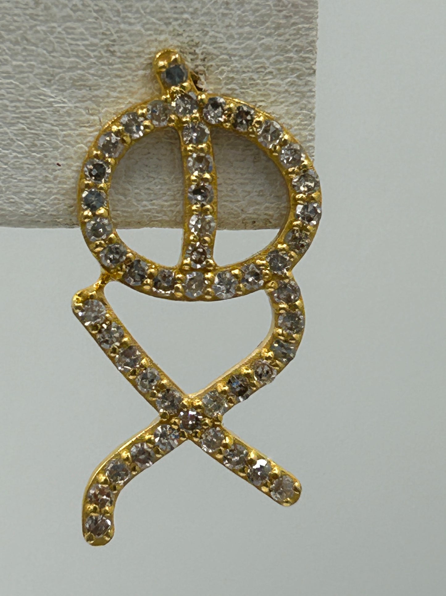 XO 14k Solid Gold Diamond Stud Earring. Genuine handmade pave diamond Earring. 14k Solid Gold Diamond Earring..
