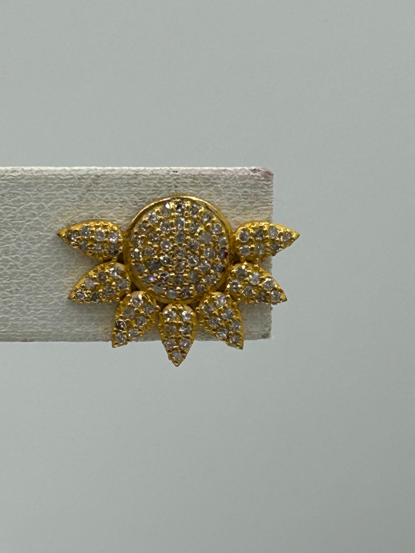 14k Solid Gold Diamond Stud Earring. Genuine handmade pave diamond Earring. 14k Solid Gold Diamond Earring..
