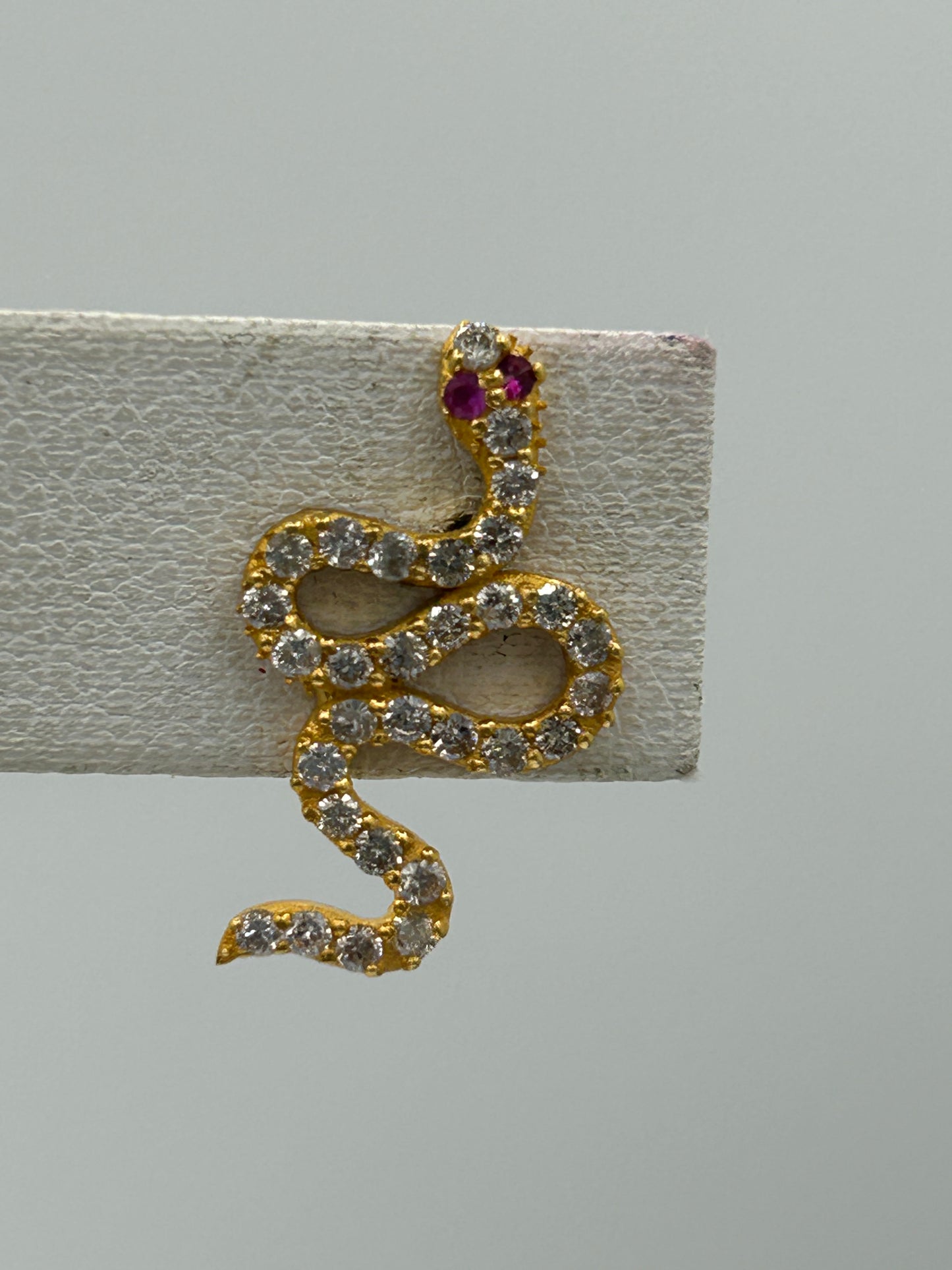 Snake 14k Solid Gold Diamond Stud Earring. Genuine handmade pave diamond Earring. 14k Solid Gold Diamond Earring..