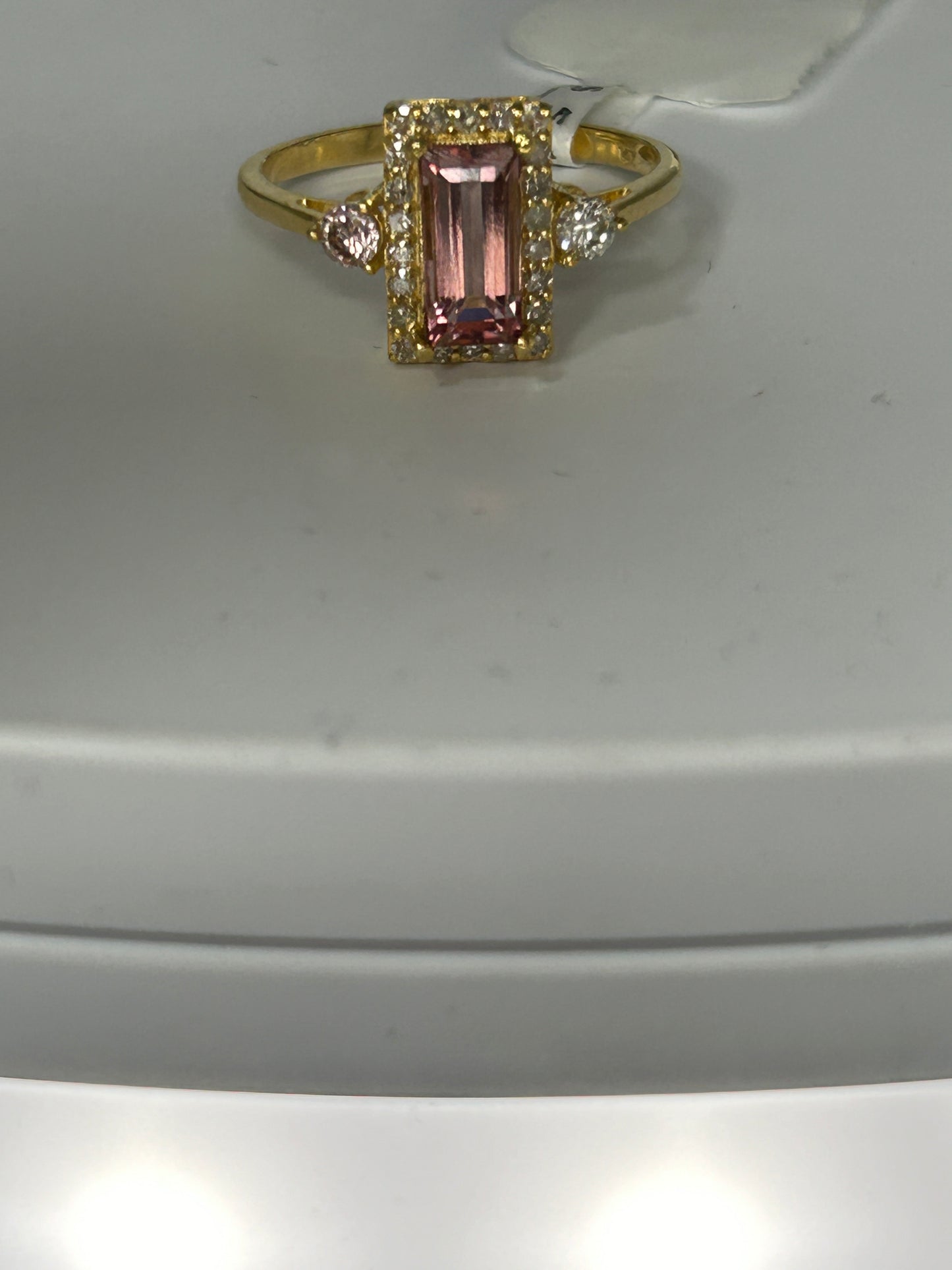 Rectangle Shape 14k Solid Gold Diamond Rings