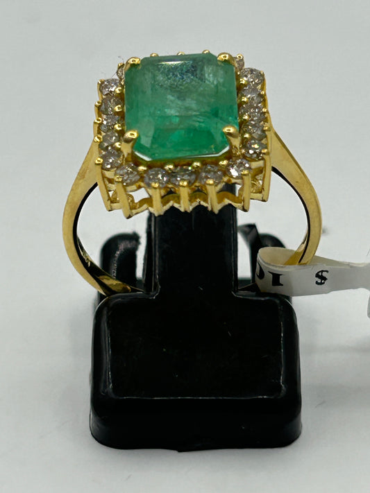 Emerald 14k Solid Gold Diamond Rings