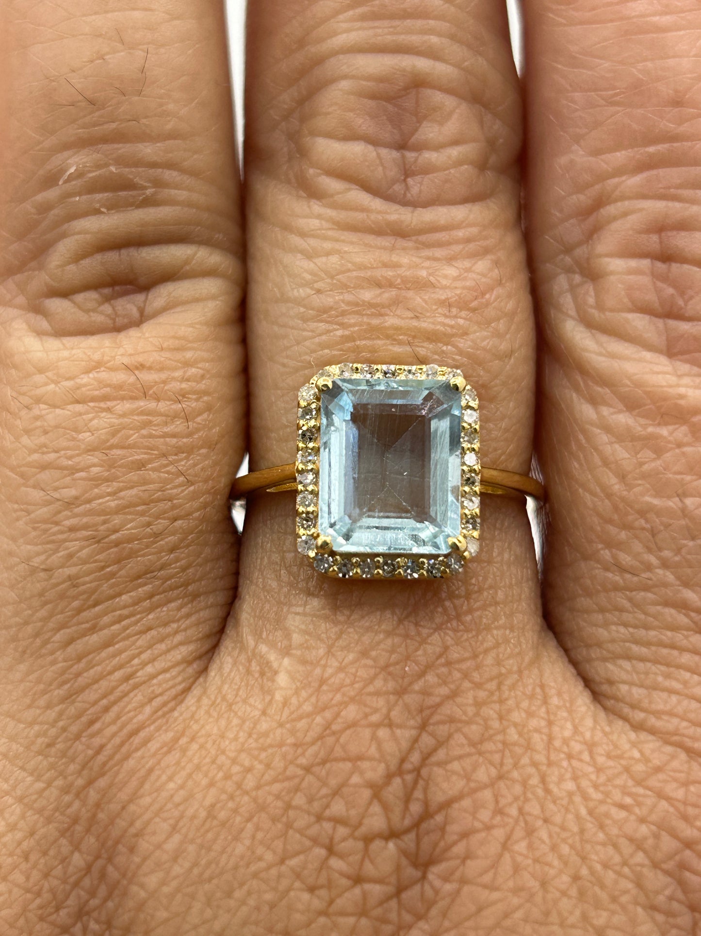 Aqua 14k Solid Gold Diamond Rings