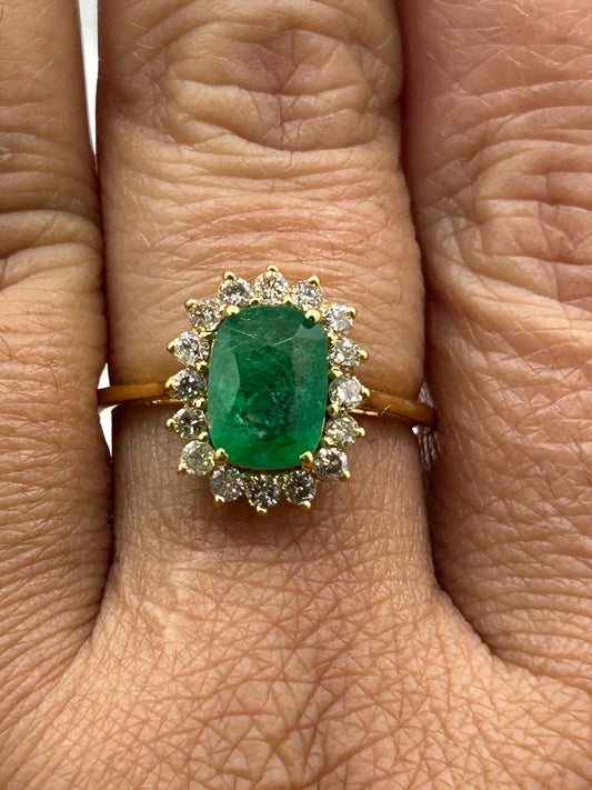 Emerald 14k Solid Gold Diamond Rings