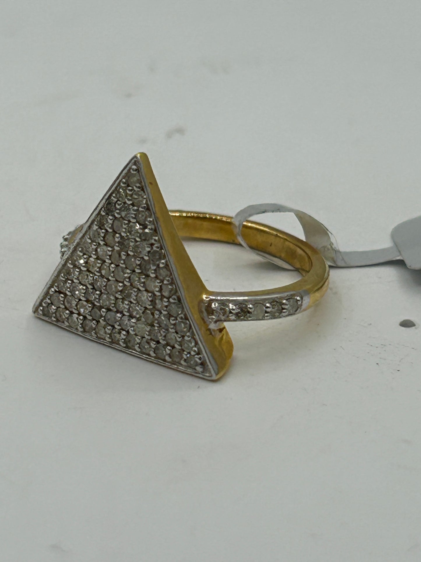 14k solid Gold Triangle Shape Diamond Rings