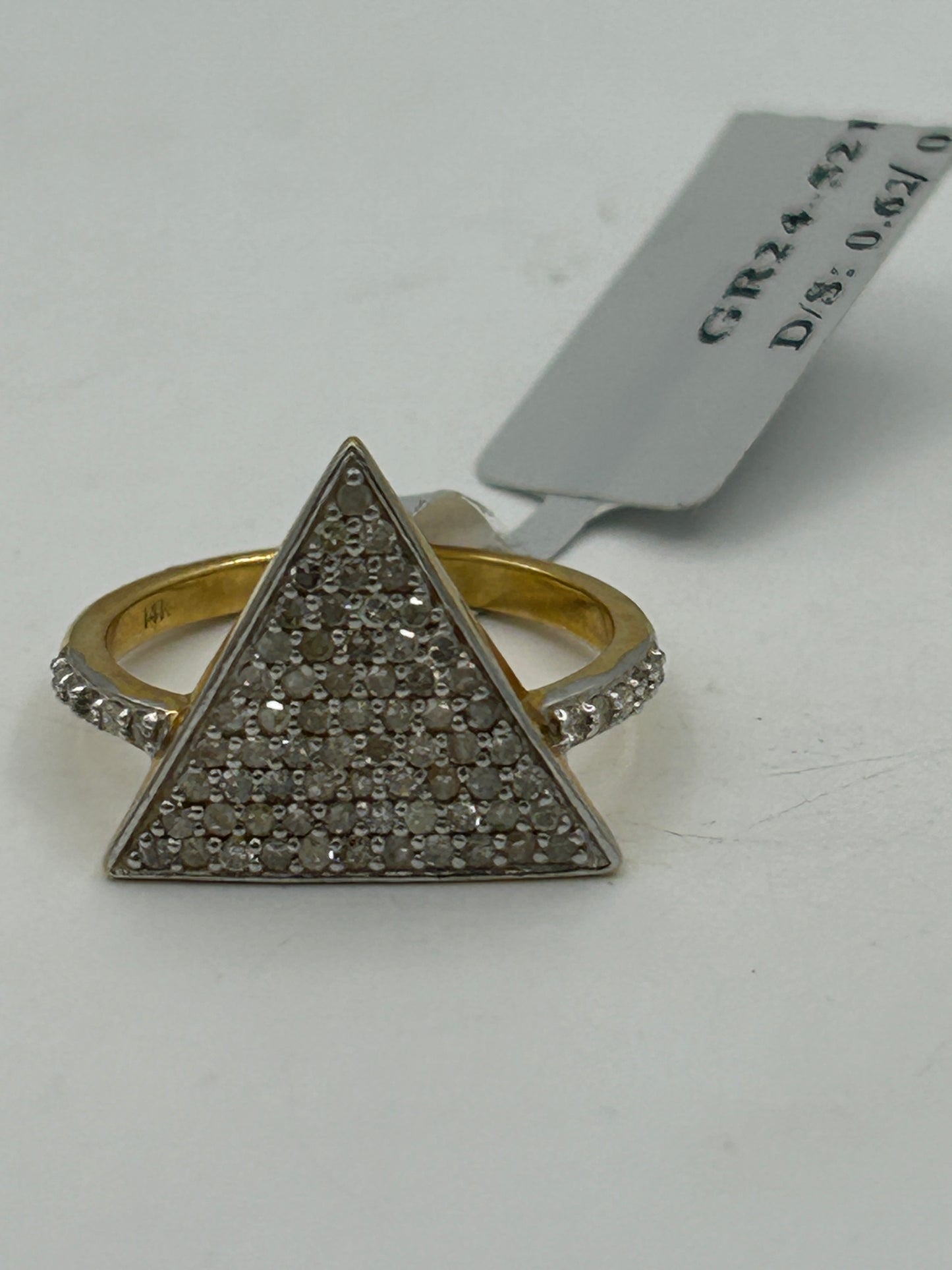 14k solid Gold Triangle Shape Diamond Rings