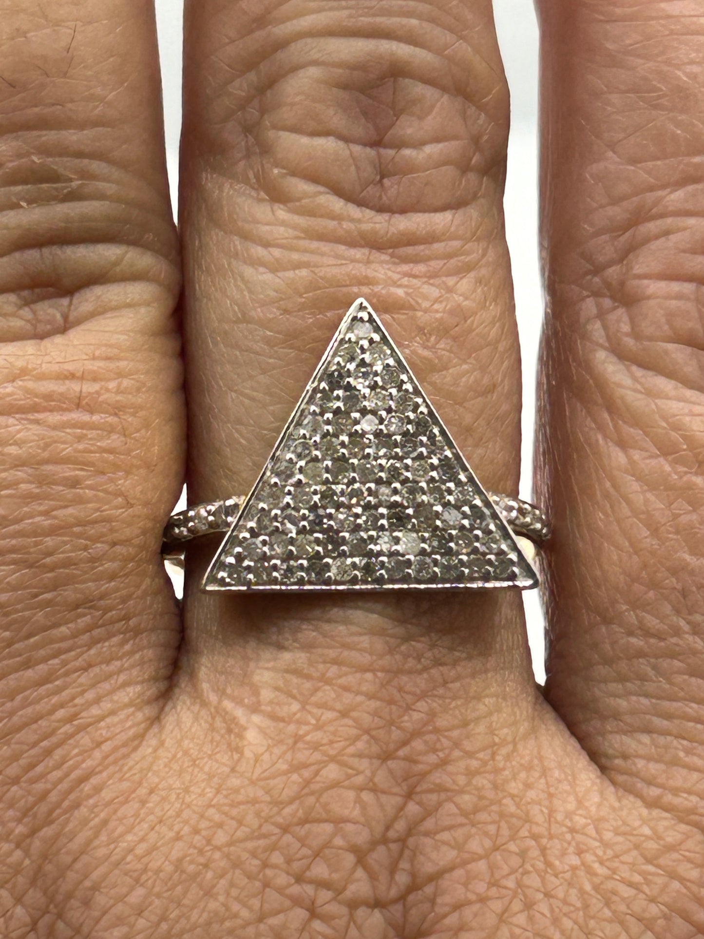 14k solid Gold Triangle Shape Diamond Rings