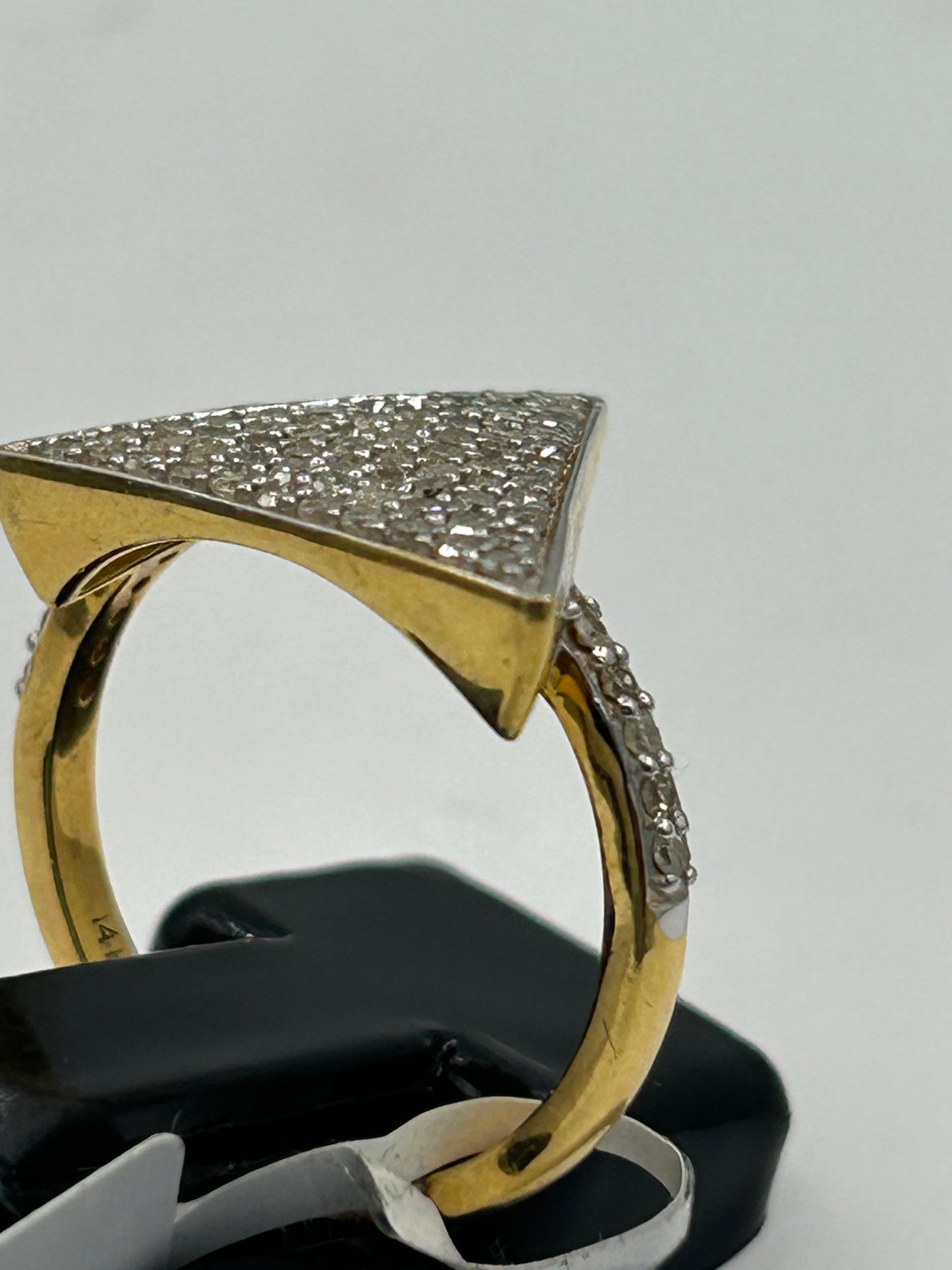 14k solid Gold Triangle Shape Diamond Rings