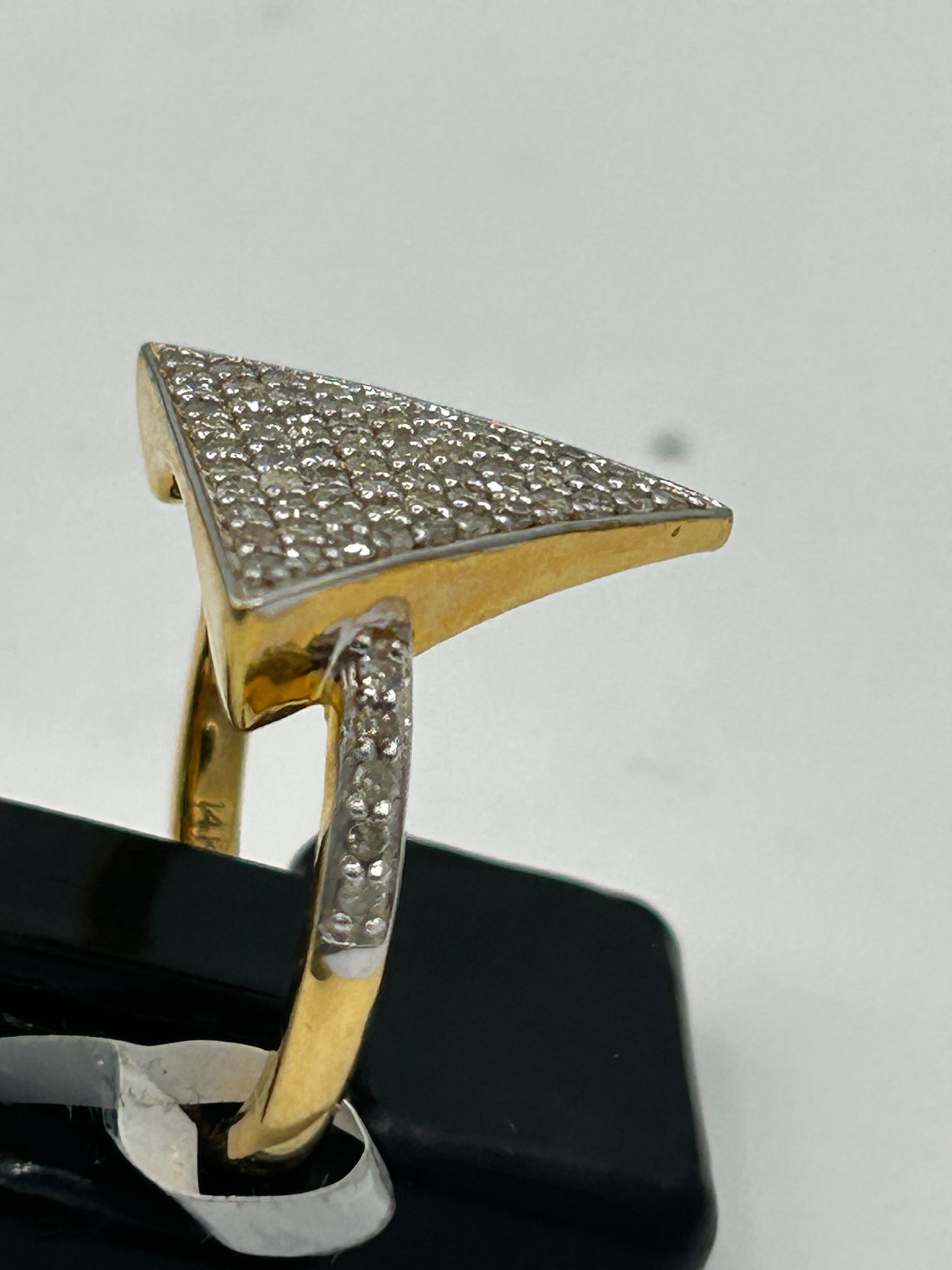 14k solid Gold Triangle Shape Diamond Rings