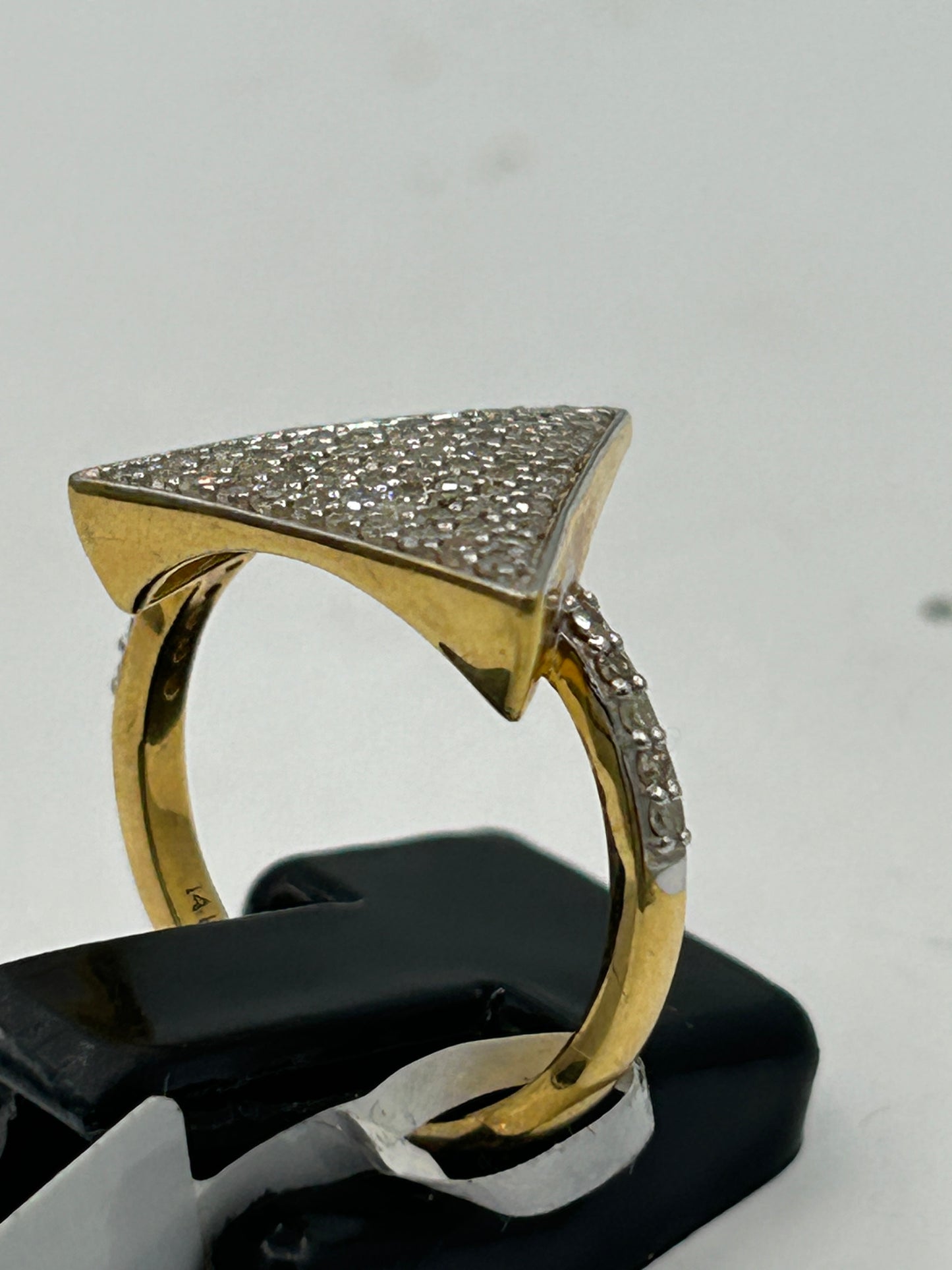 14k solid Gold Triangle Shape Diamond Rings