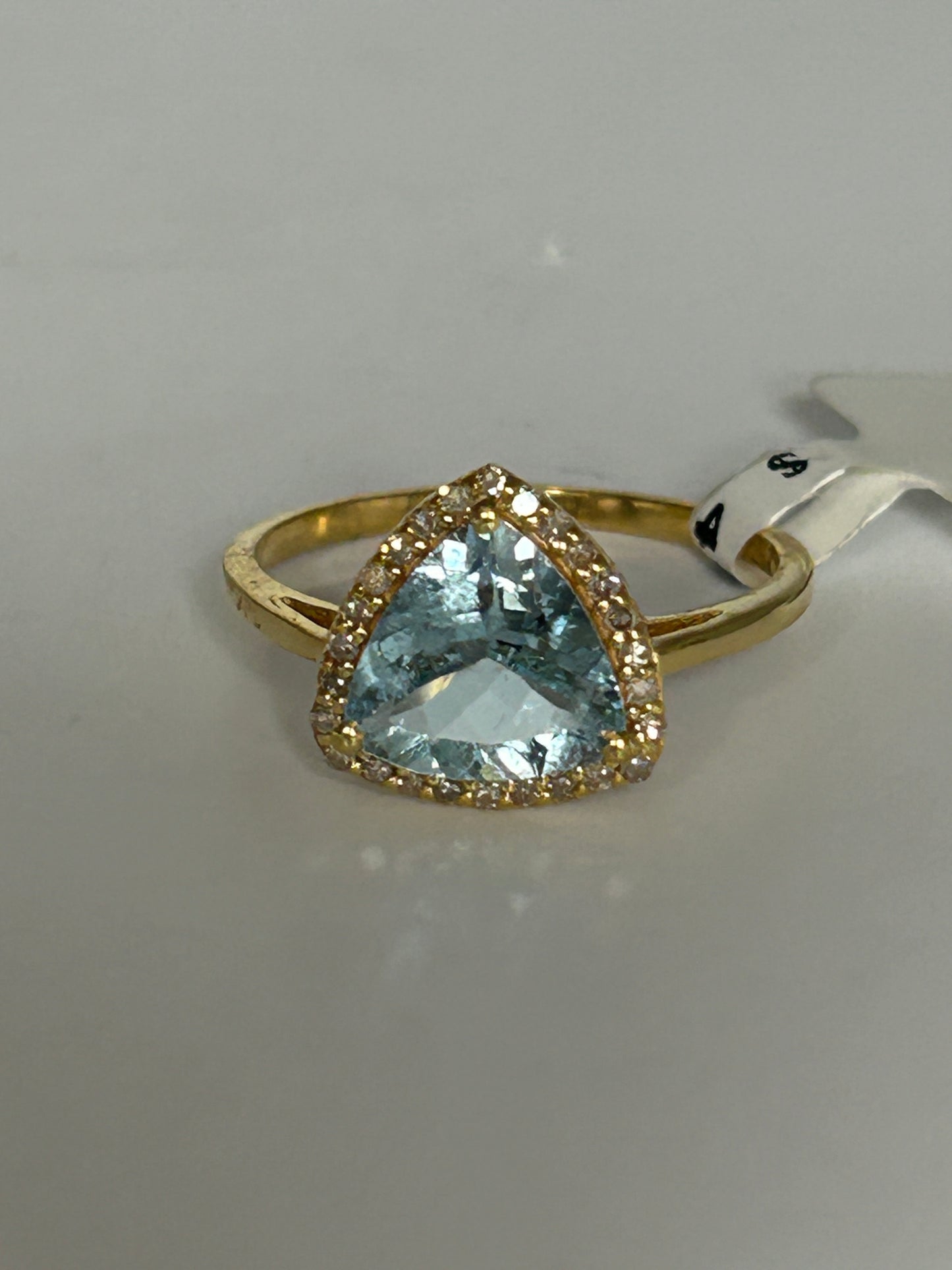 Aqua 14k Solid Gold Diamond Rings.Genuine handmade pave diamond Rings.