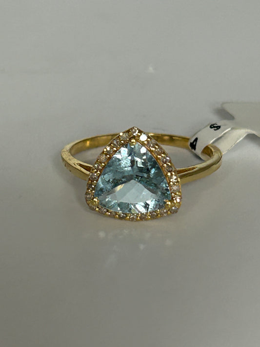 Aqua 14k Solid Gold Diamond Rings..