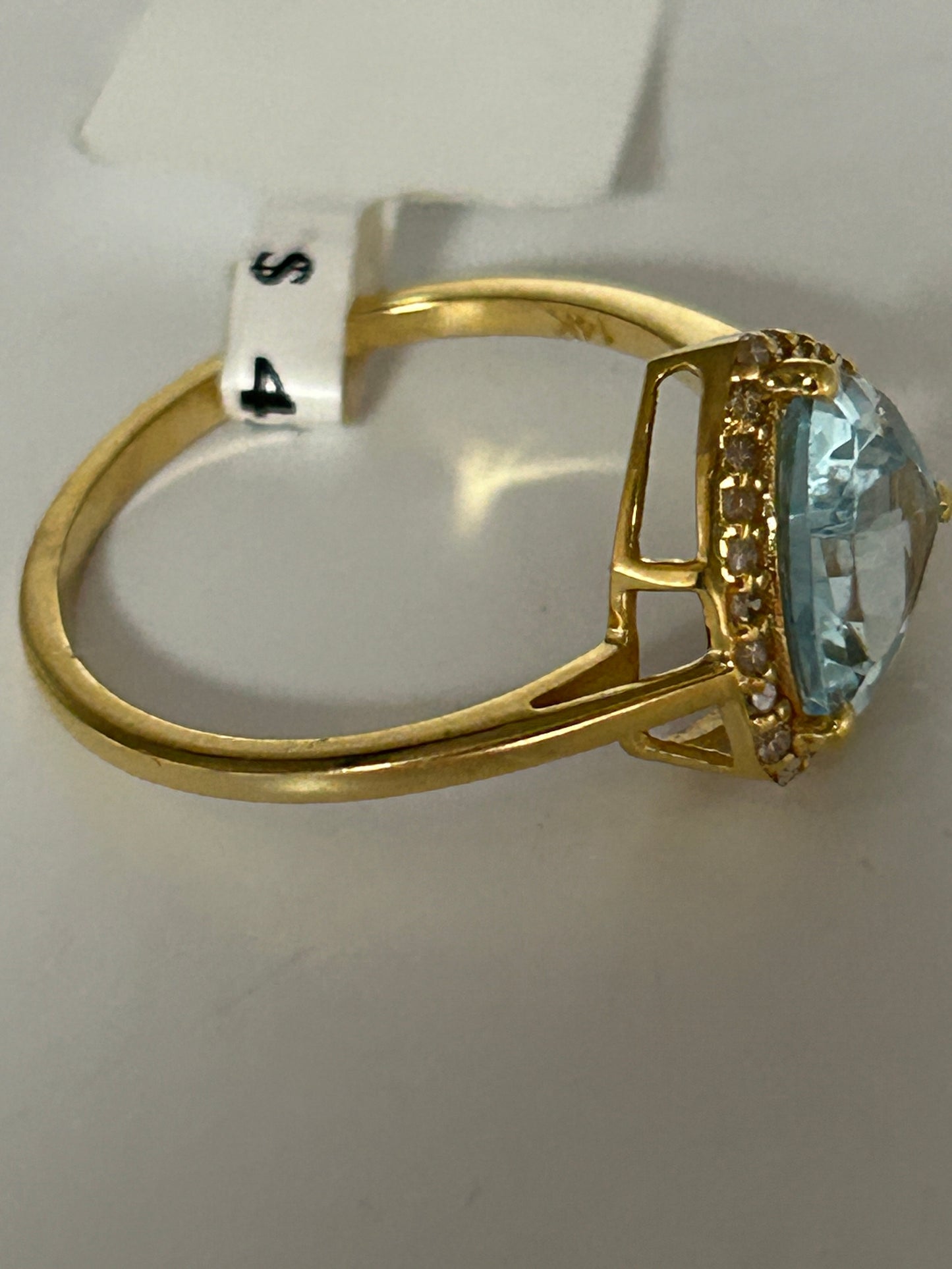 Aqua 14k Solid Gold Diamond Rings.Genuine handmade pave diamond Rings.