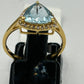Aqua 14k Solid Gold Diamond Rings.Genuine handmade pave diamond Rings.