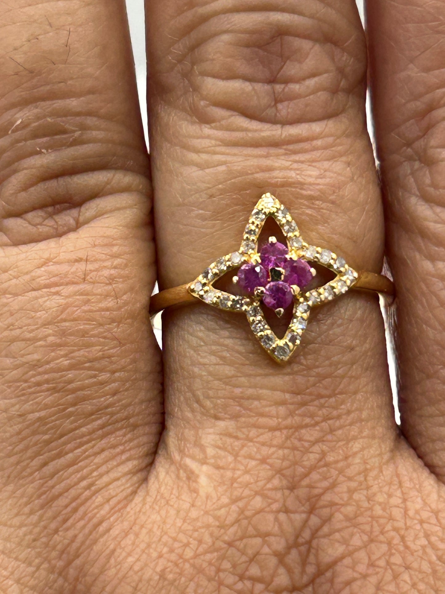 Ruby 14k Solid Gold Diamond Rings.Genuine handmade pave diamond Rings.