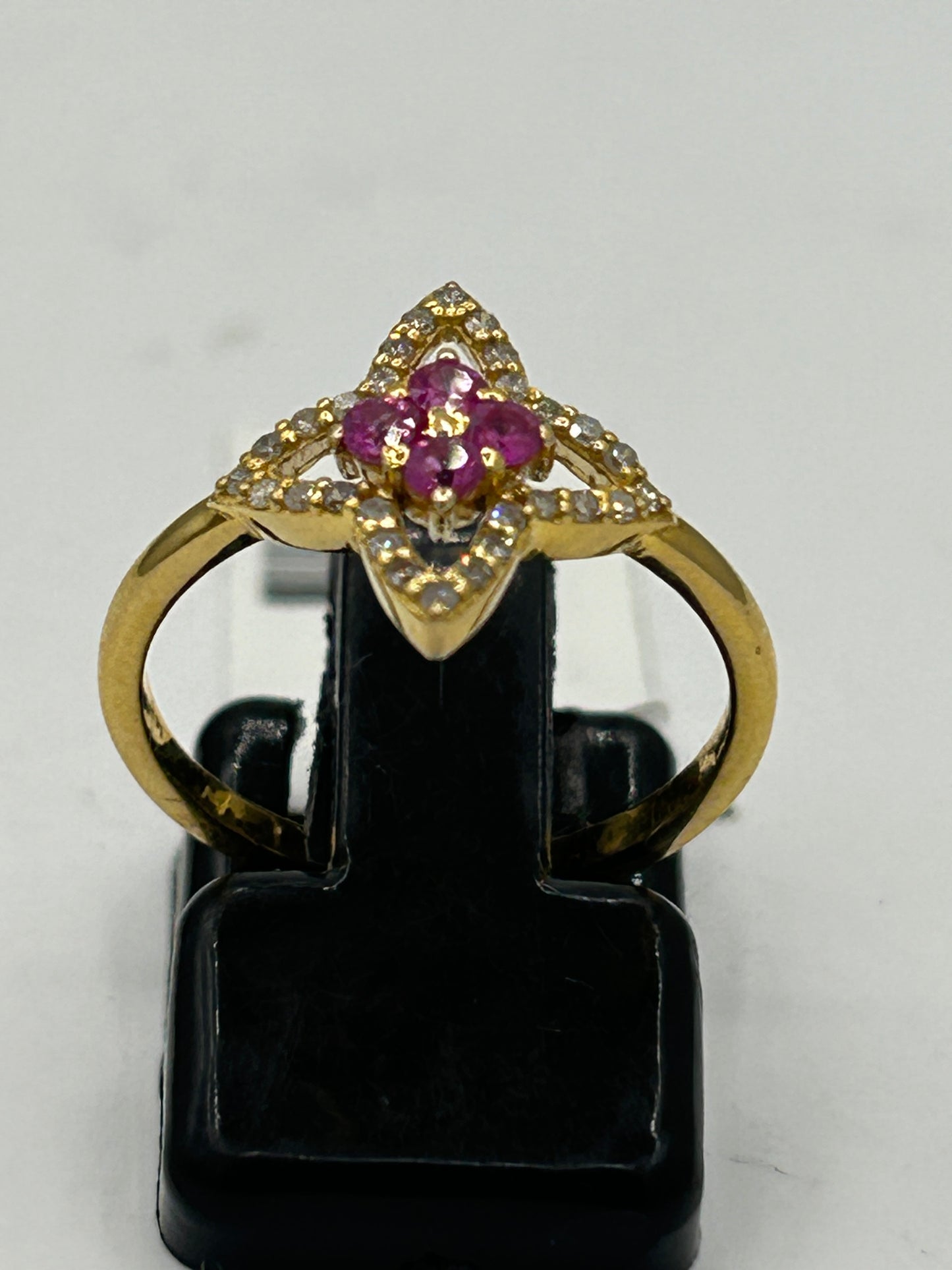 Ruby 14k Solid Gold Diamond Rings.Genuine handmade pave diamond Rings.