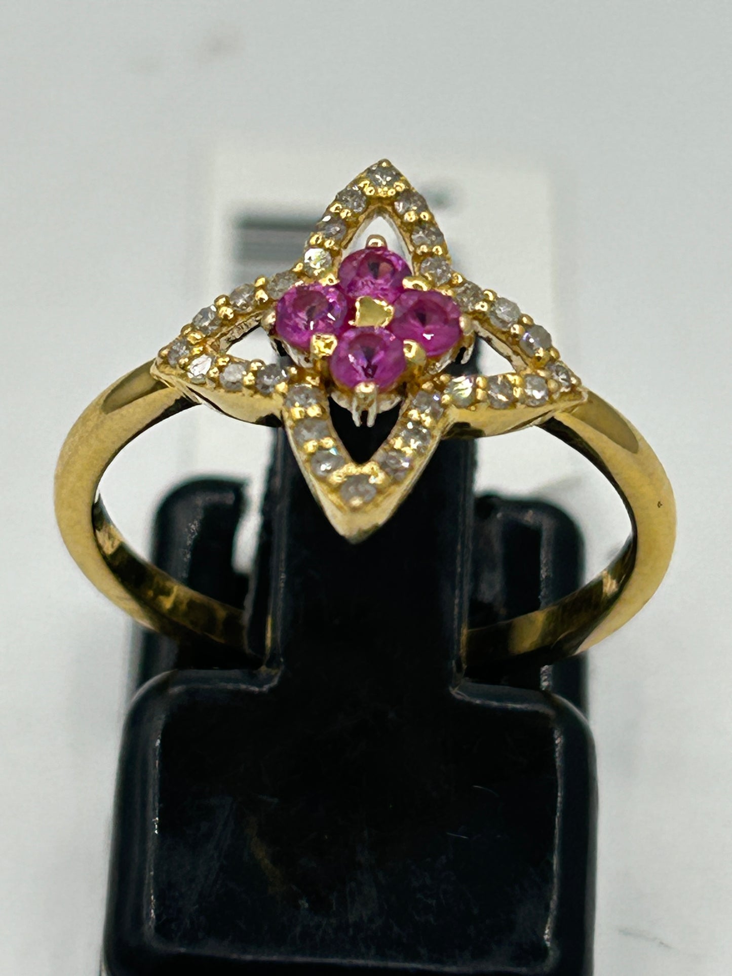 Ruby 14k Solid Gold Diamond Rings.Genuine handmade pave diamond Rings.