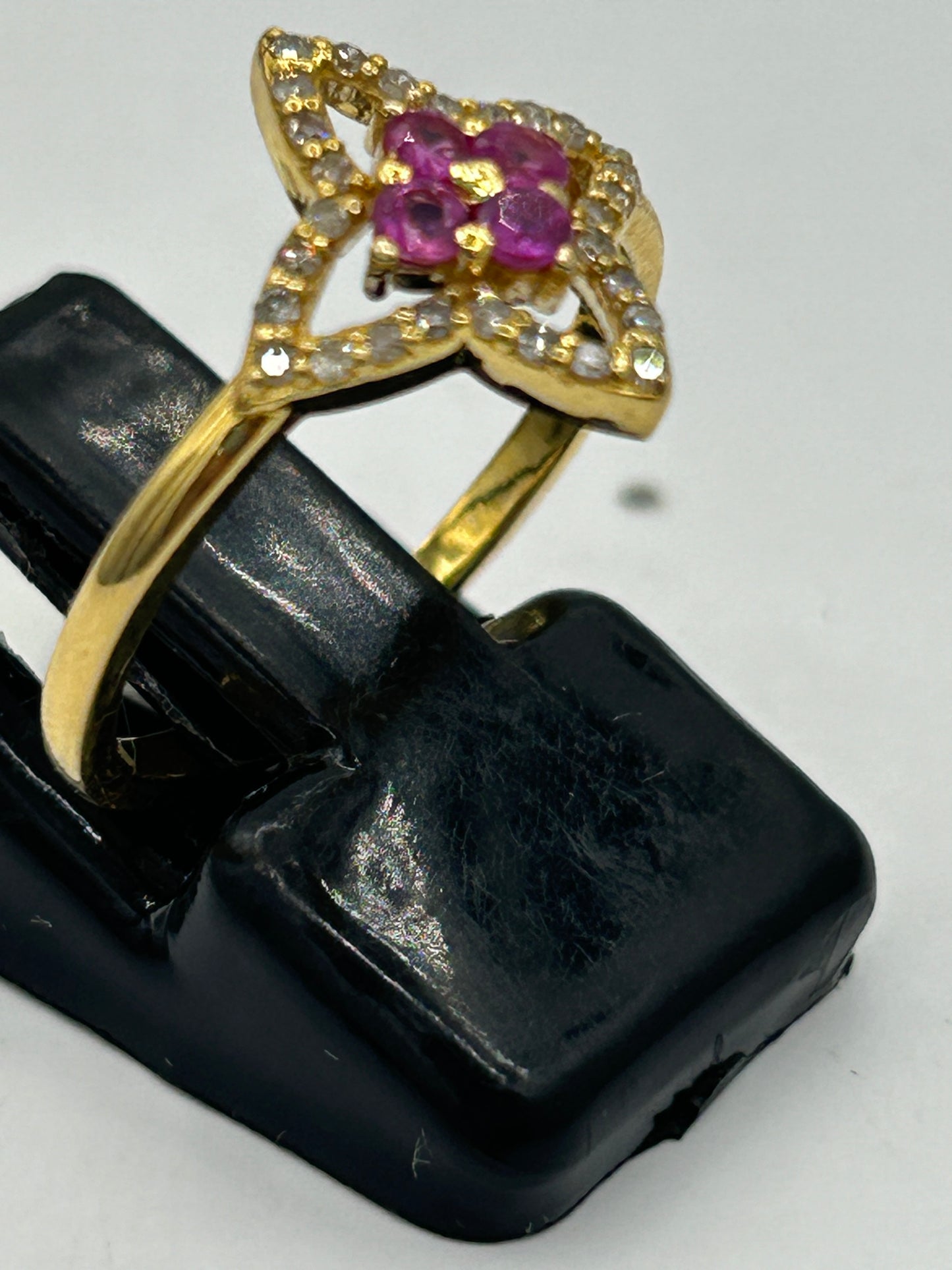 Ruby 14k Solid Gold Diamond Rings.Genuine handmade pave diamond Rings.
