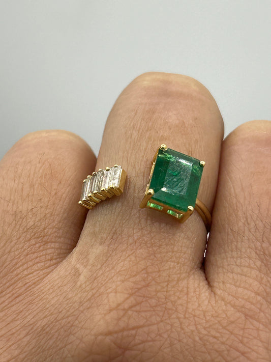 Emerald 14k Solid Gold Diamond Rings..