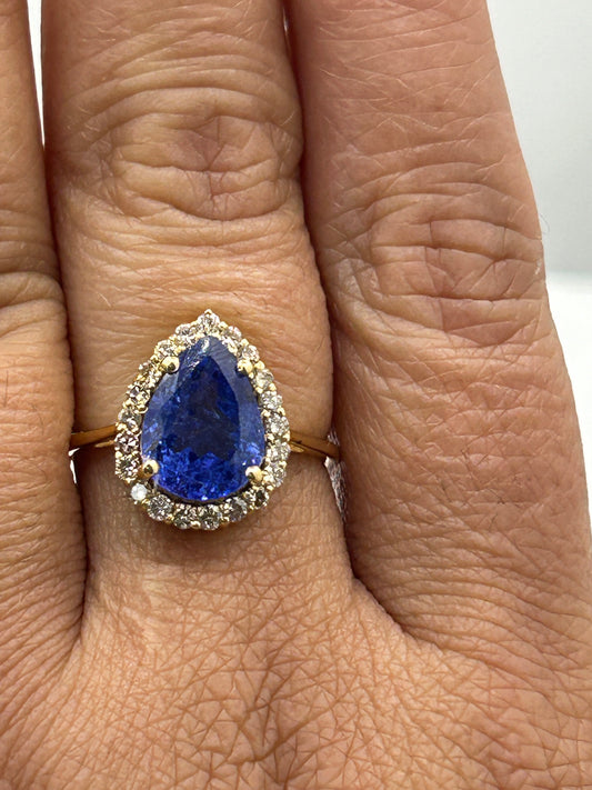 Tanzanite 14k Solid Gold Diamond Rings..