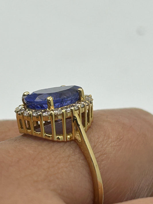 Tanzanite 14k Solid Gold Diamond Rings..