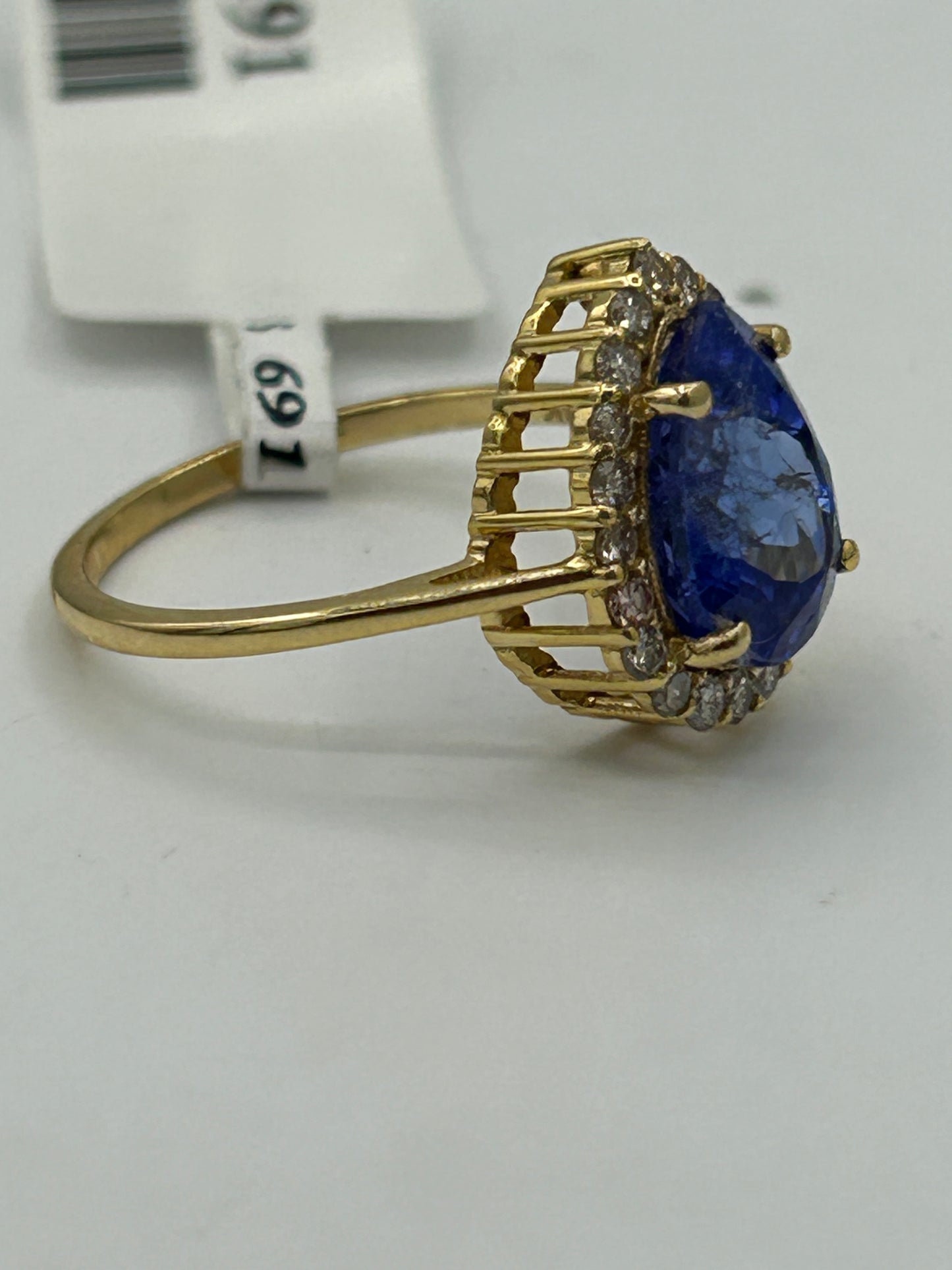 Tanzanite 14k Solid Gold Diamond Rings.Genuine handmade pave diamond Rings.