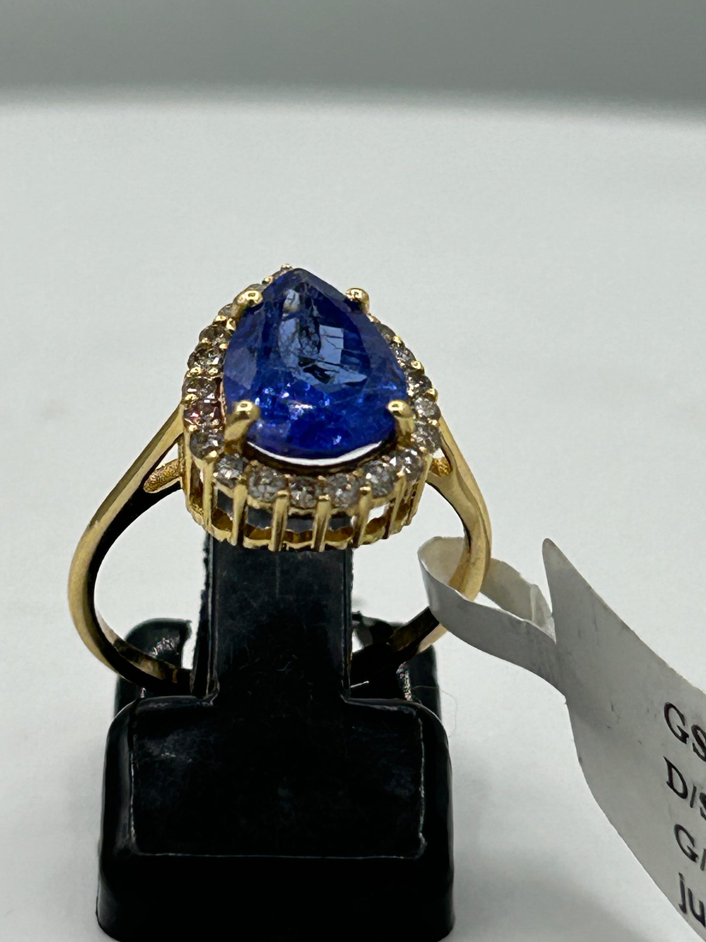 Tanzanite 14k Solid Gold Diamond Rings.Genuine handmade pave diamond Rings.