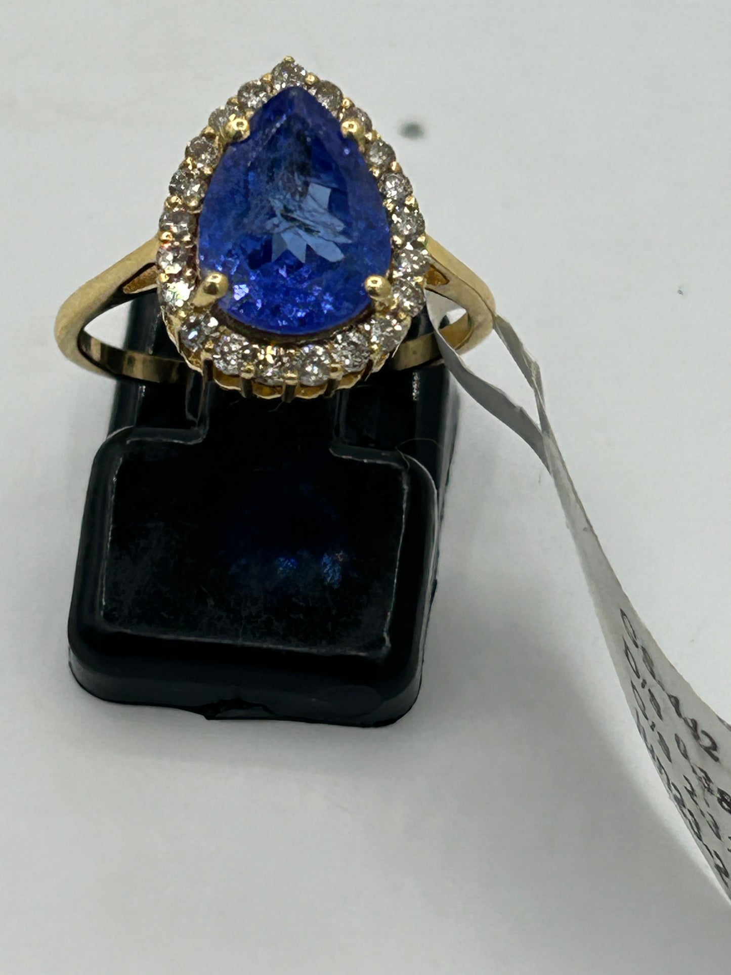 Tanzanite 14k Solid Gold Diamond Rings.Genuine handmade pave diamond Rings.