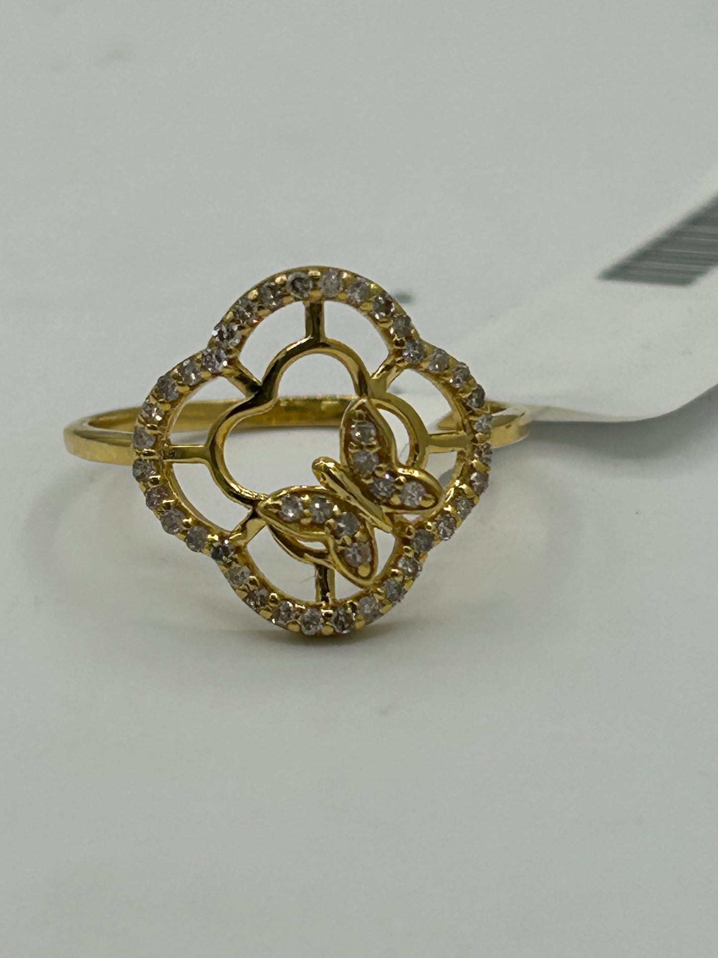 Butterfly 14k Solid Gold Diamond Rings.Genuine handmade pave diamond Rings.
