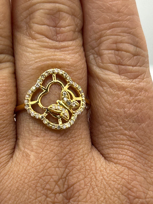 Butterfly 14k Solid Gold Diamond Rings..