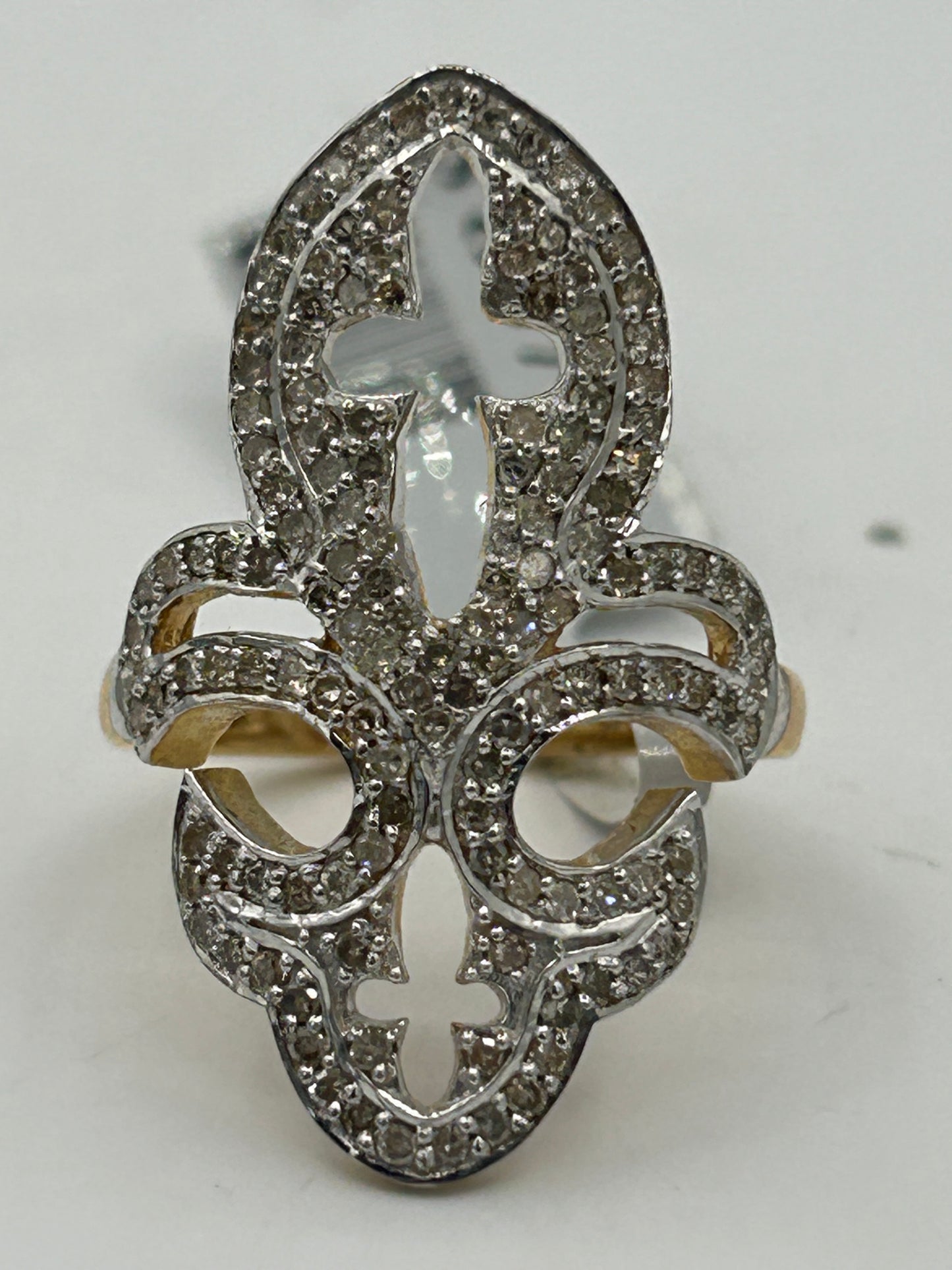14k Solid Gold Diamond Rings. Genuine handmade pave diamond Rings. Approx Size (32 x 20 mm)