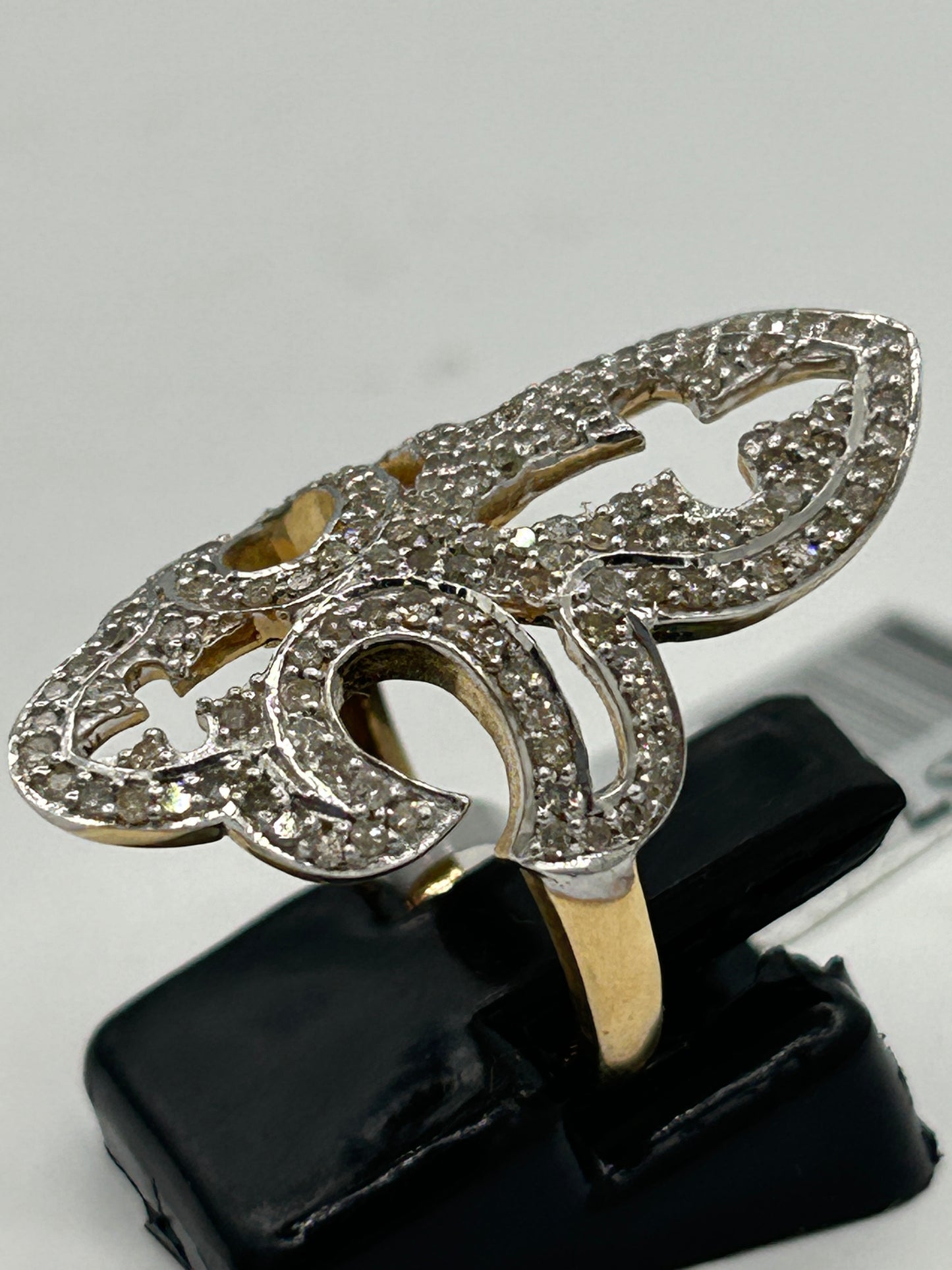 14k Solid Gold Diamond Rings. Genuine handmade pave diamond Rings. Approx Size (32 x 20 mm)