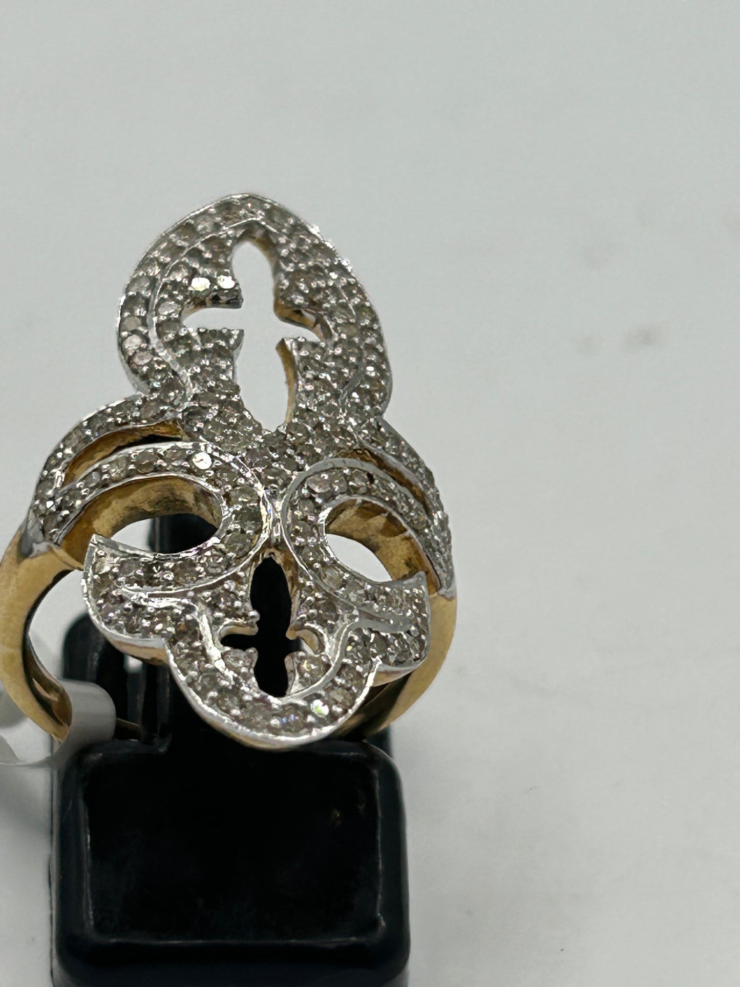 14k Solid Gold Diamond Rings. Genuine handmade pave diamond Rings. Approx Size (32 x 20 mm)