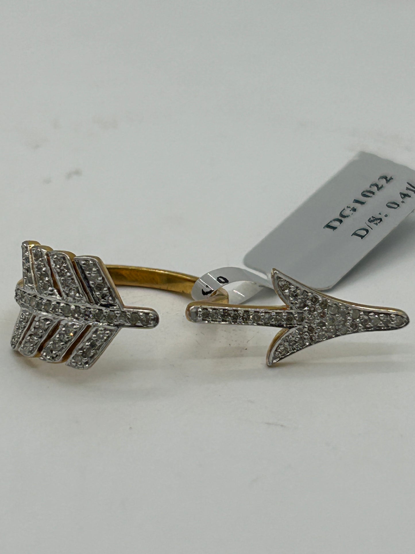 14k Solid Gold Arrow Diamond Rings 0.72 "(10 x 35 mm)