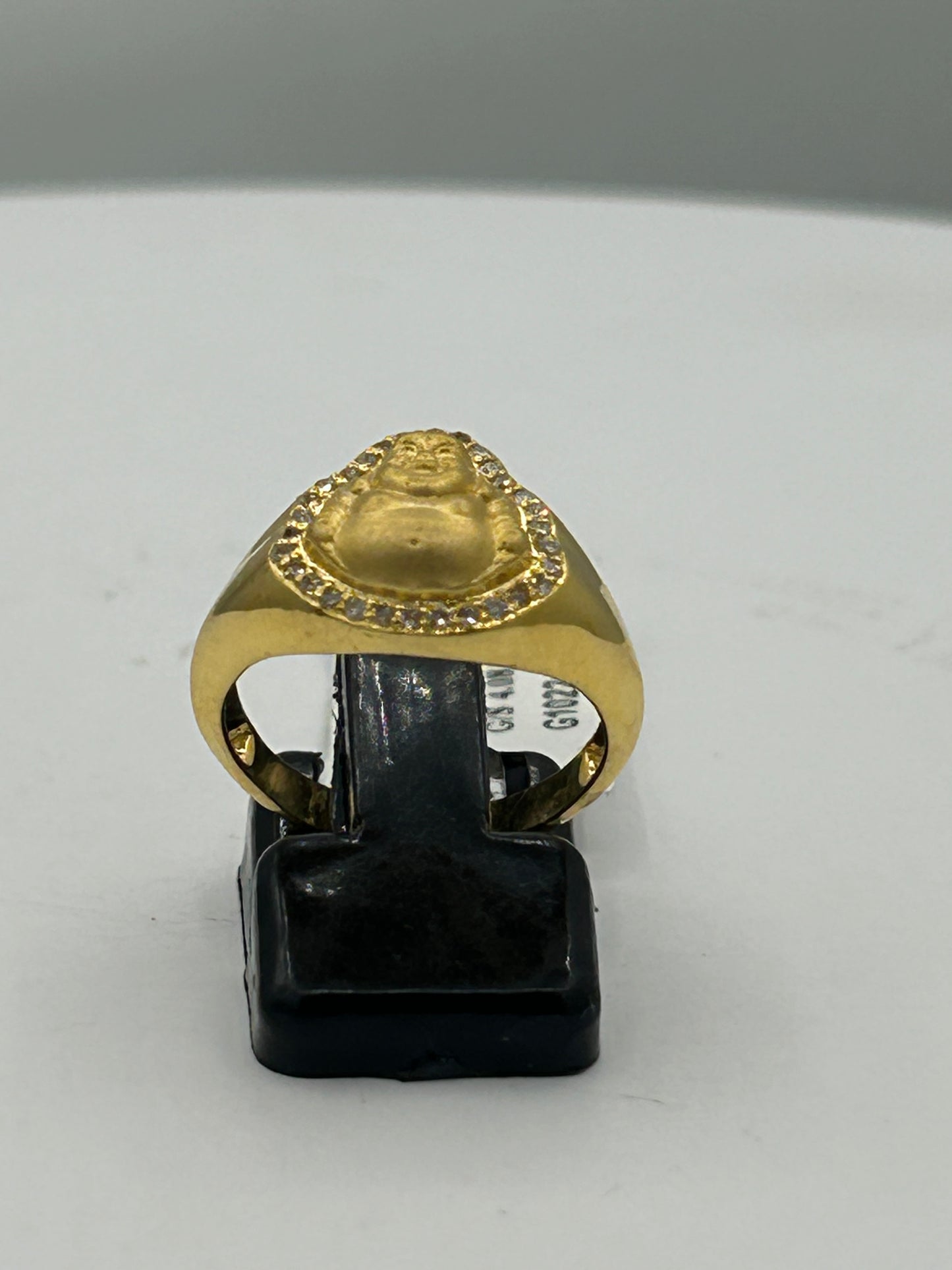 Laughing Buddha 14k Solid Gold Diamond Rings.Genuine handmade pave diamond Rings.