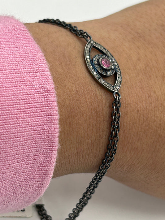 Eye Ruby Diamond Bangle