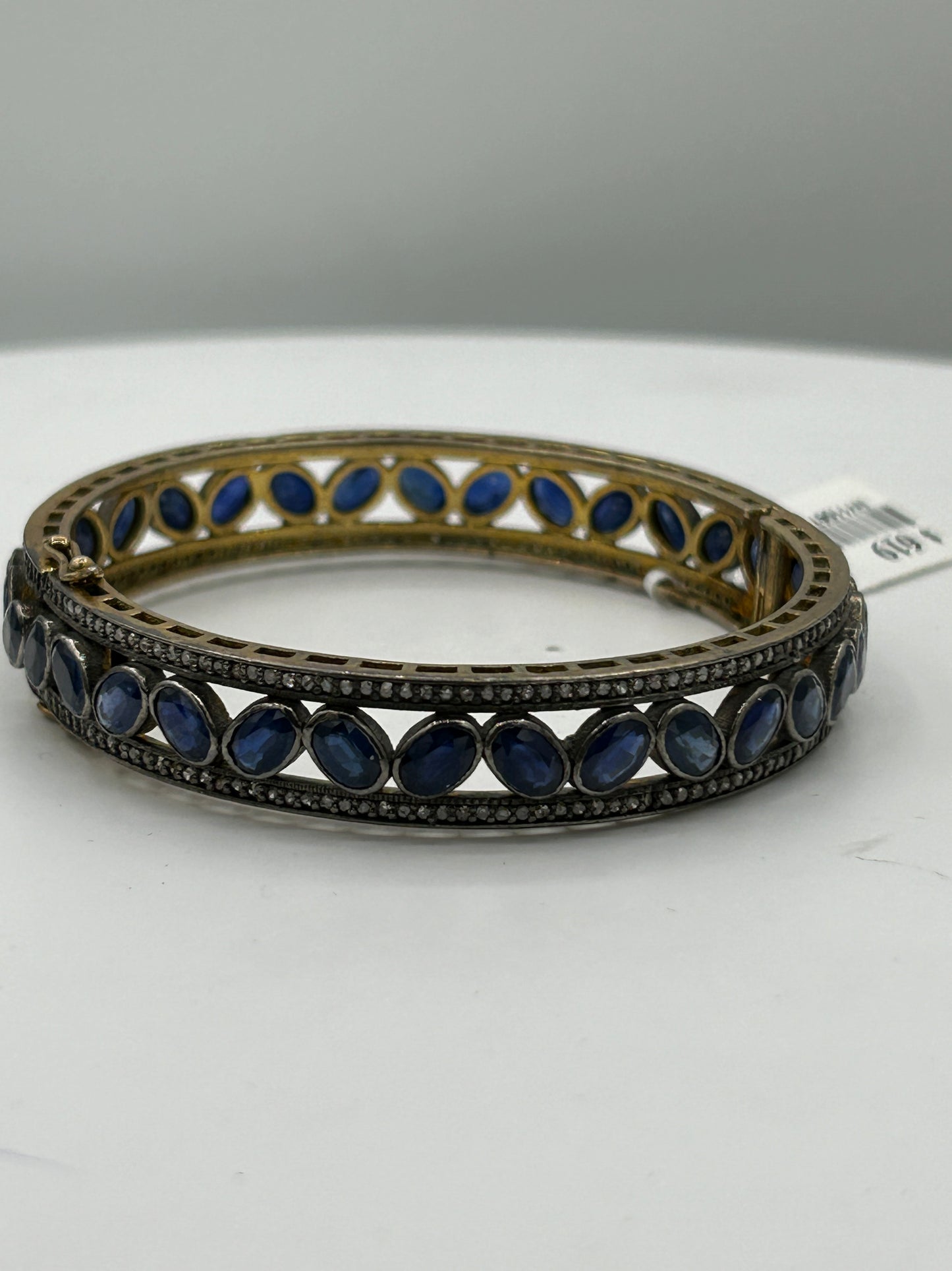 Blue Sapphire Diamond Bangle