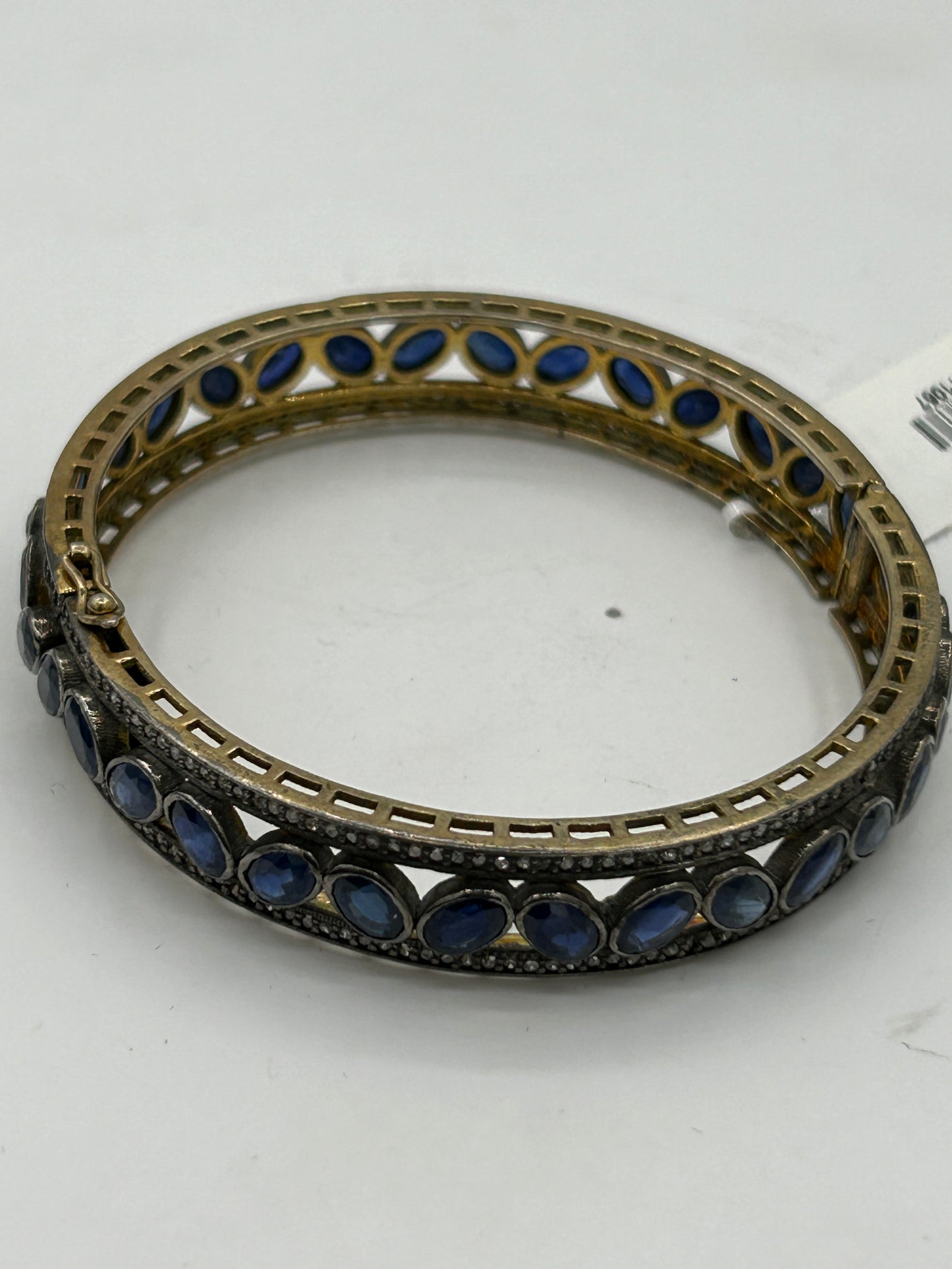 Blue Sapphire Diamond Bangle