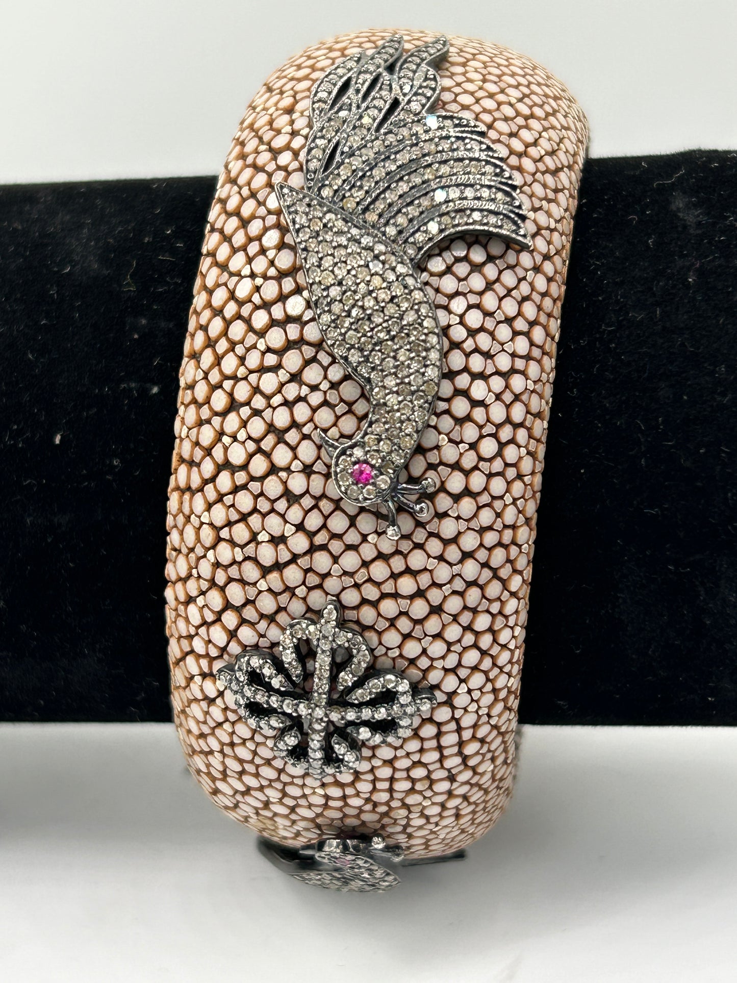 Leather Diamond Bangle