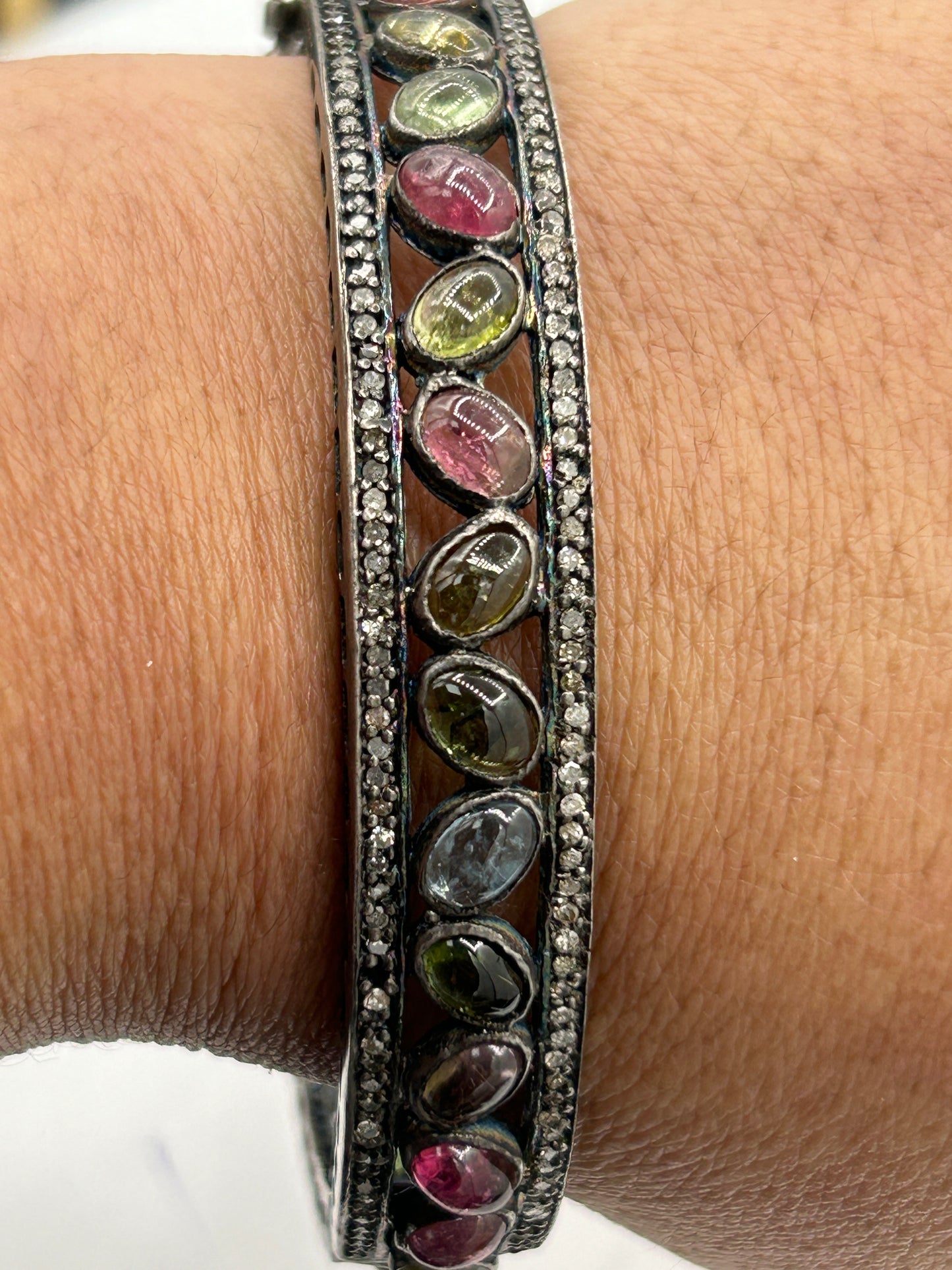 Tourmaline Diamond Bangle