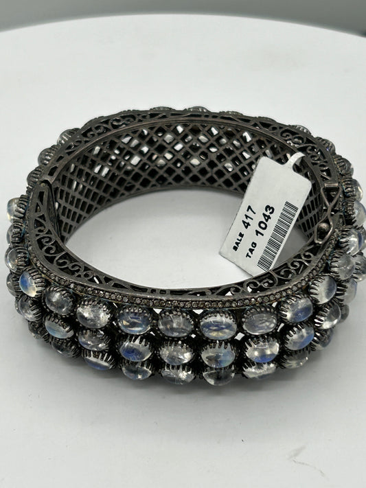 Rainbow Moonstone Diamond Bangle