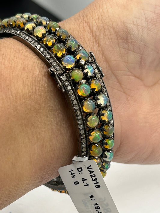 Opal Diamond Bangle