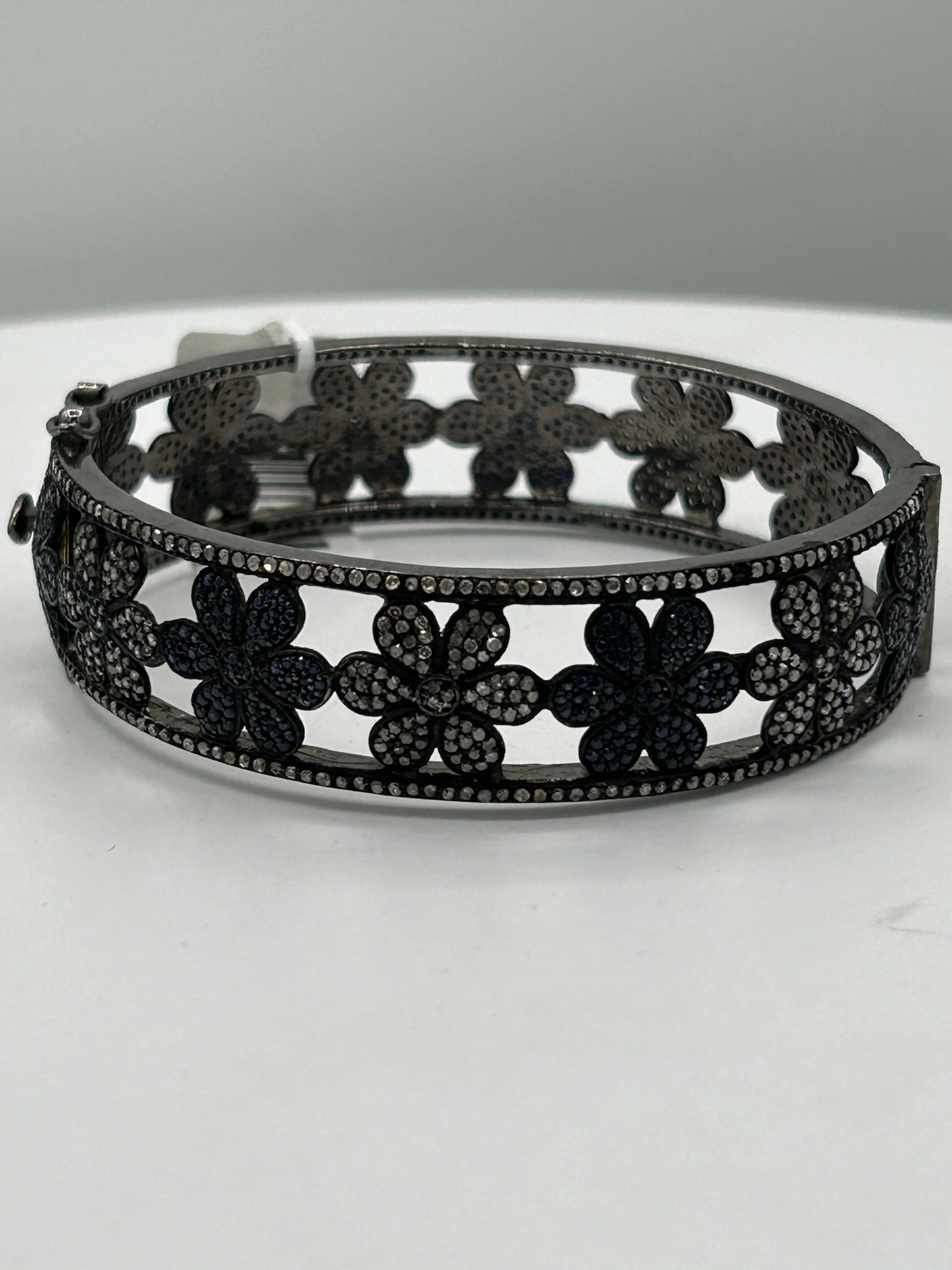 Blue Sapphire Diamond Bangle
