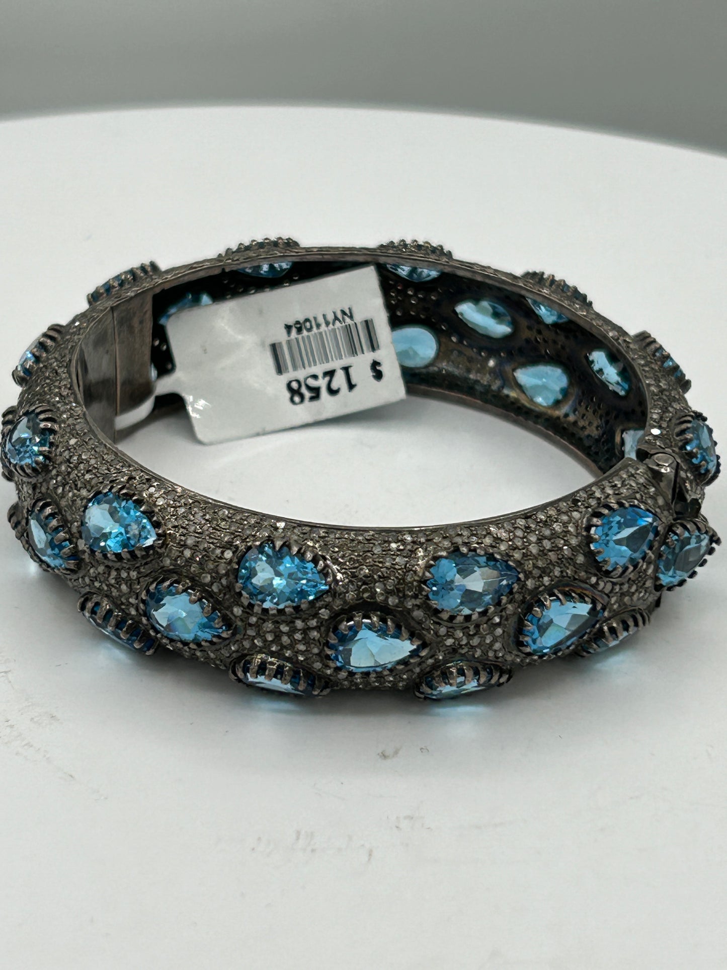 Blue Topaz Diamond Bangle
