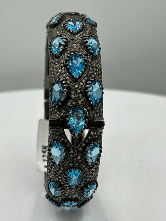 Blue Topaz Diamond Bangle