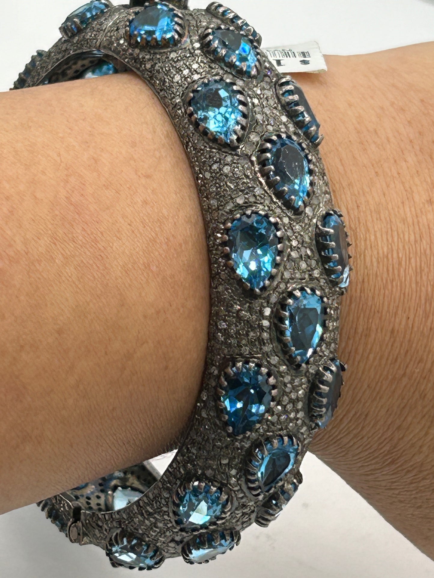 Blue Topaz Diamond Bangle