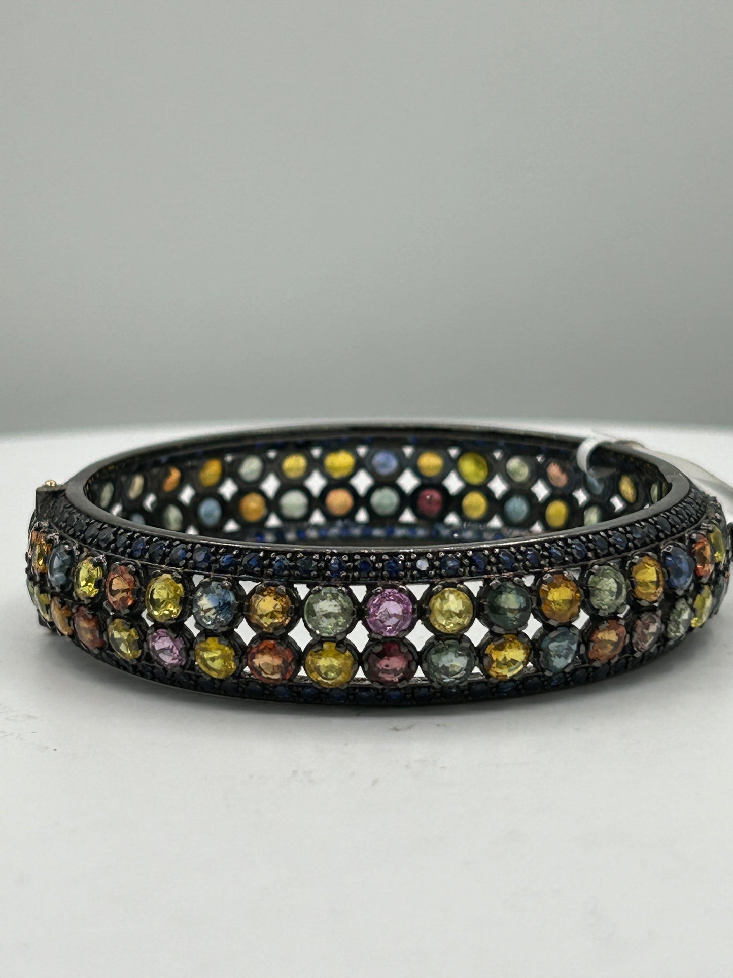 Multi Sapphire Diamond Bangle