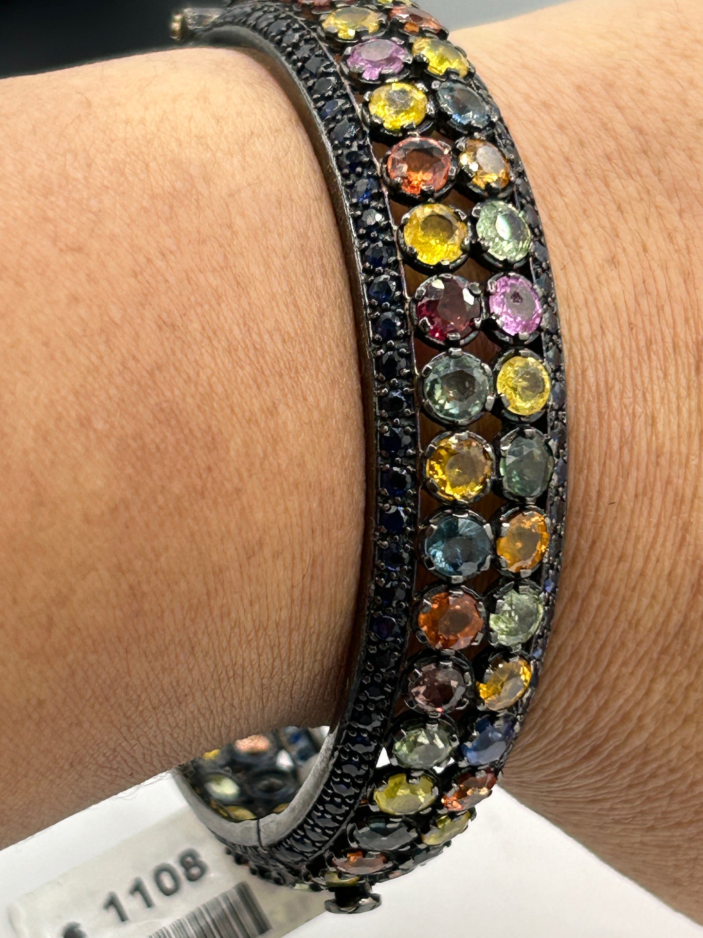 Multi Sapphire Diamond Bangle