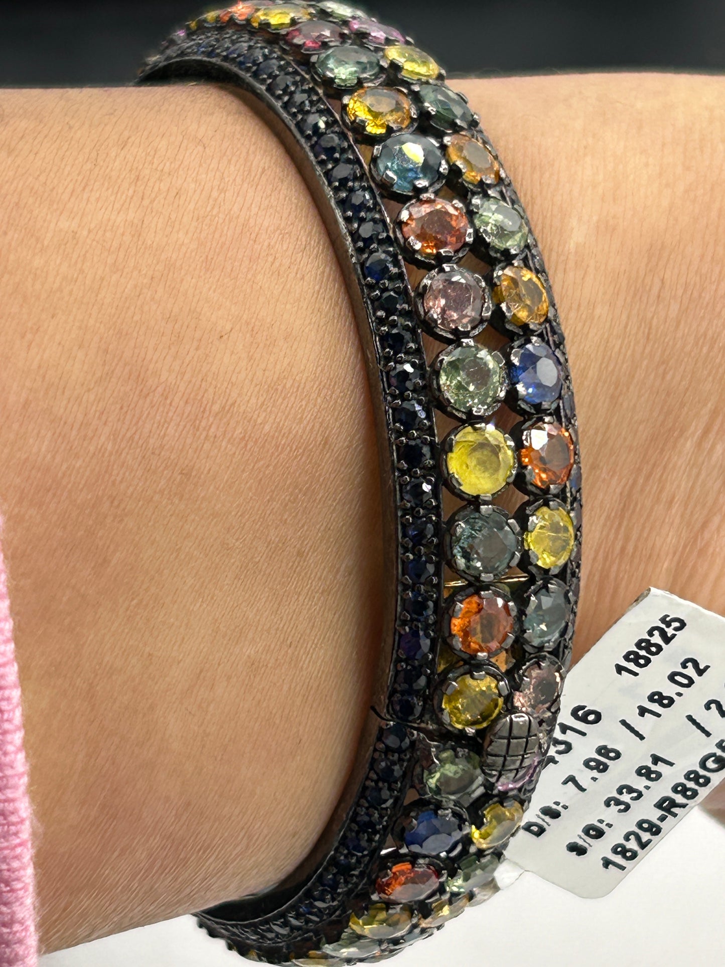 Multi Sapphire Diamond Bangle