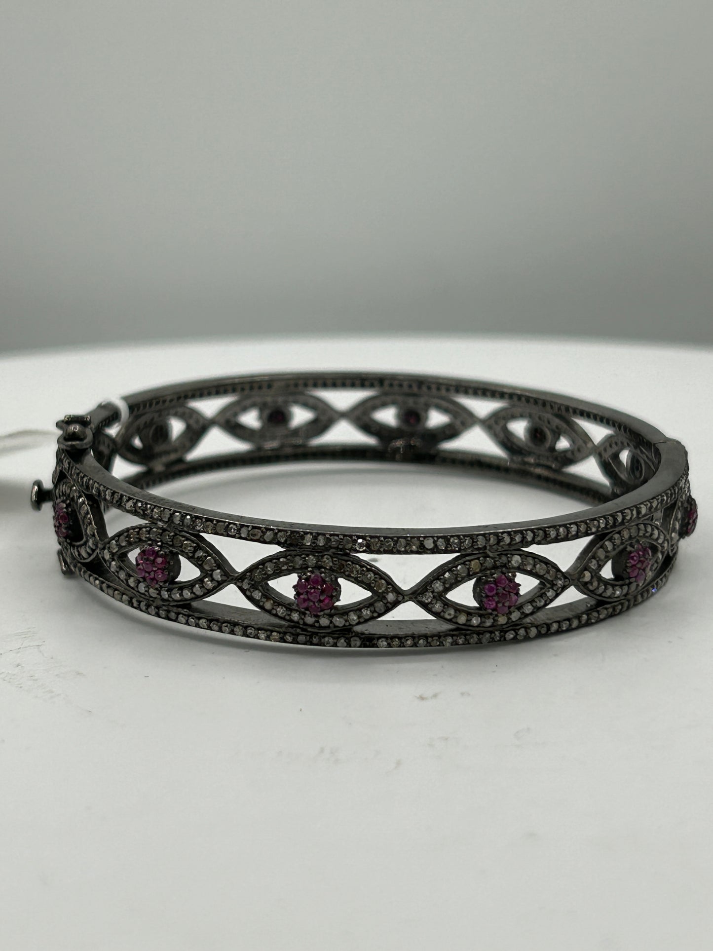 Ruby Evil Eye Diamond Bangle
