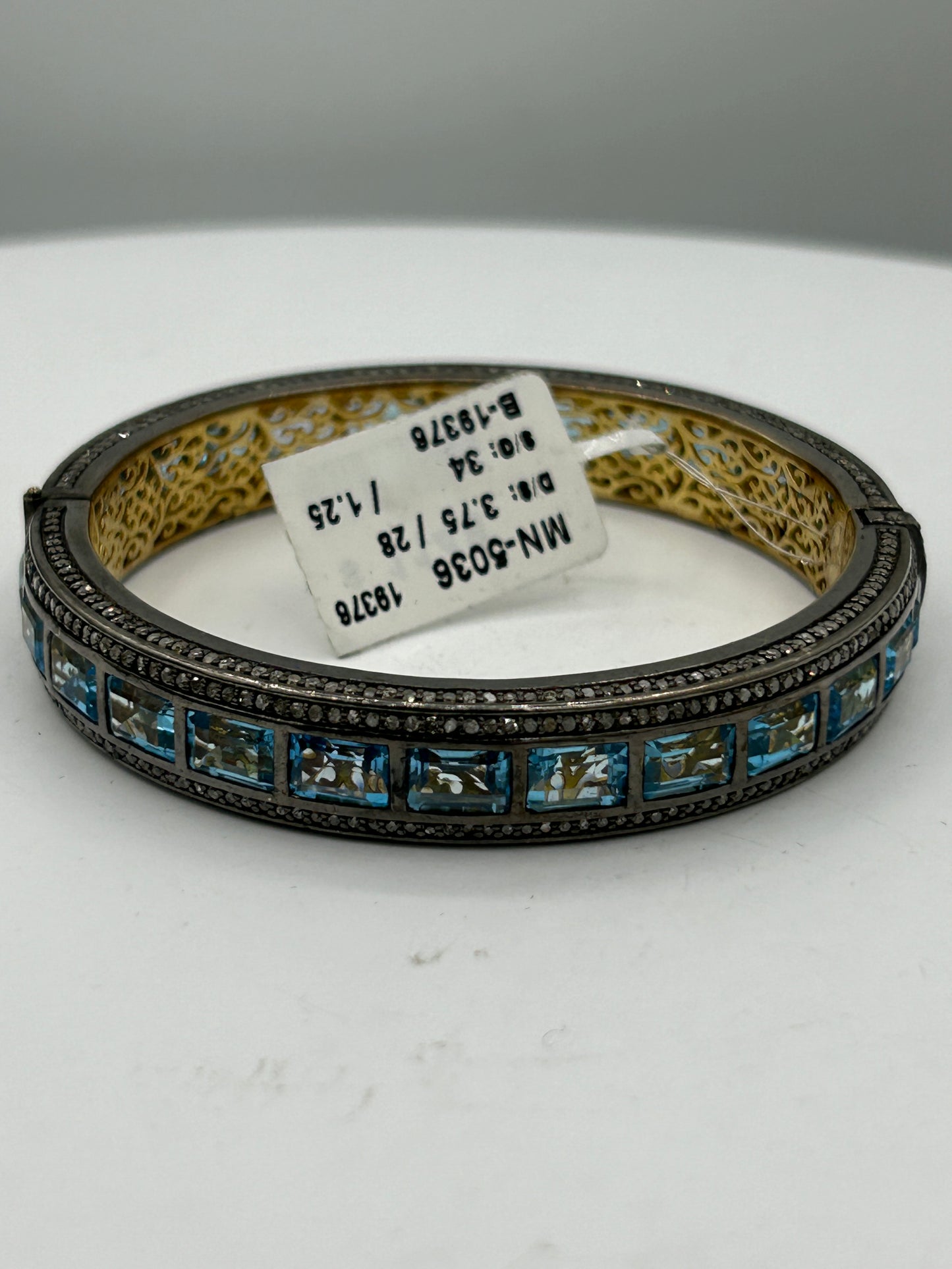 Blue Topaz Diamond Bangle